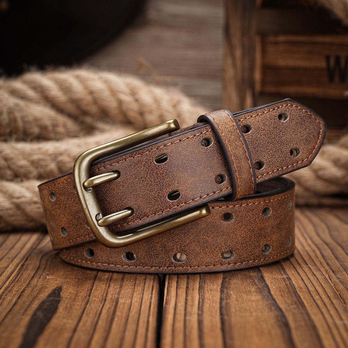 Japanese Brand Double Pin Buckle Belt Size ONE SIZE - 1 Thumbnail