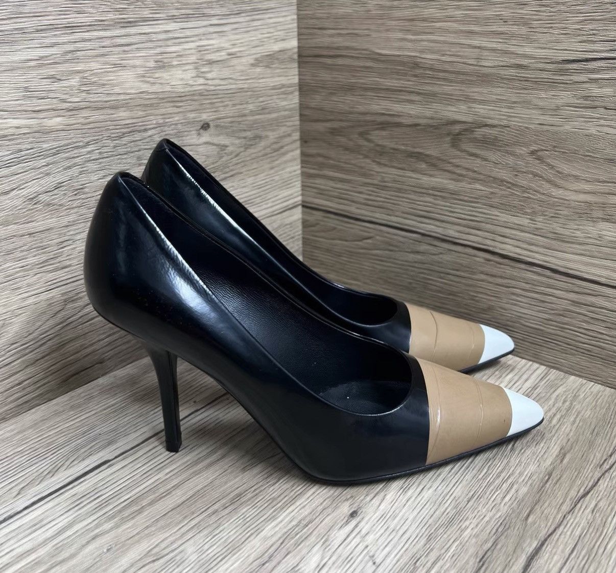 Burberry Burberry Black and Brown High Heels J41 Size US 5.5 / IT 35.5 - 3 Thumbnail