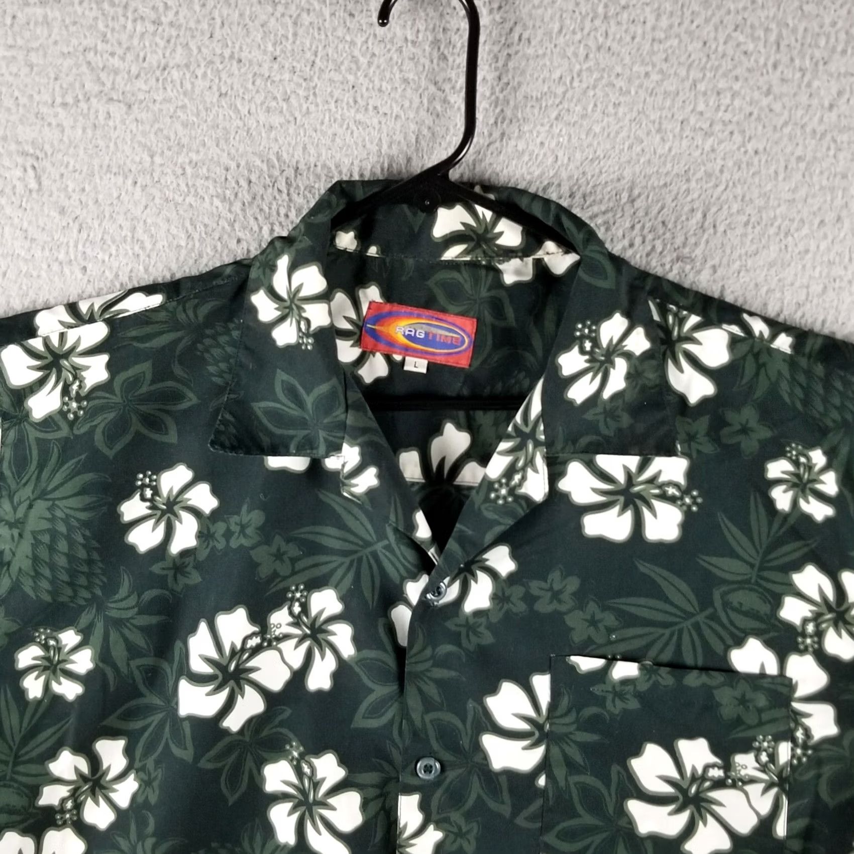 Vintage Ragtime Vintage Pineapple Hibiscus Hawaiian Shirt Men L Green Button Up Ragtime Size US L / EU 52-54 / 3 - 2 Thumbnail