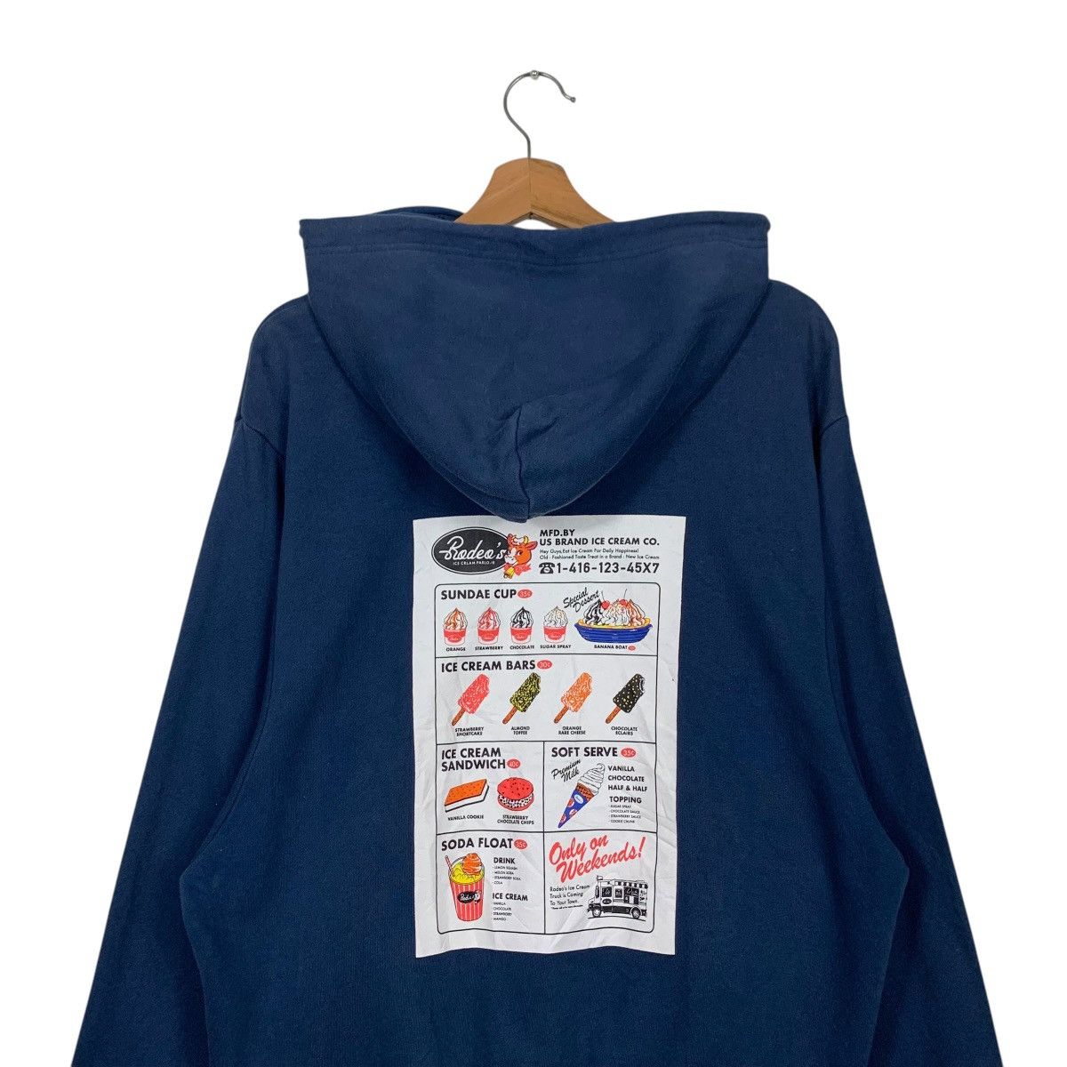Japanese Brand RODEO CROWNS Ice Cream Graphics Pullover Hoodies #1784-C79 Size US M / EU 48-50 / 2 - 2 Thumbnail