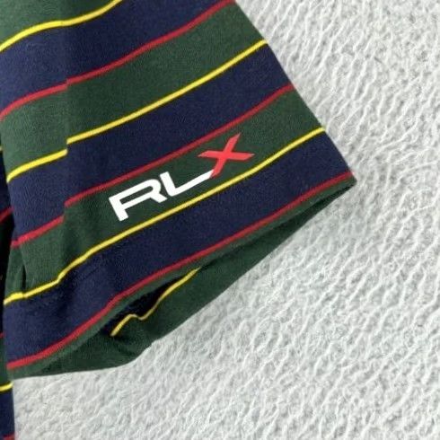RLX Ralph Lauren RLX Ralph Lauren Golf Polo Shirt Mens Medium Green Striped Athletic Logo Rugby Shirt Size US M / EU 48-50 / 2 - 6 Thumbnail