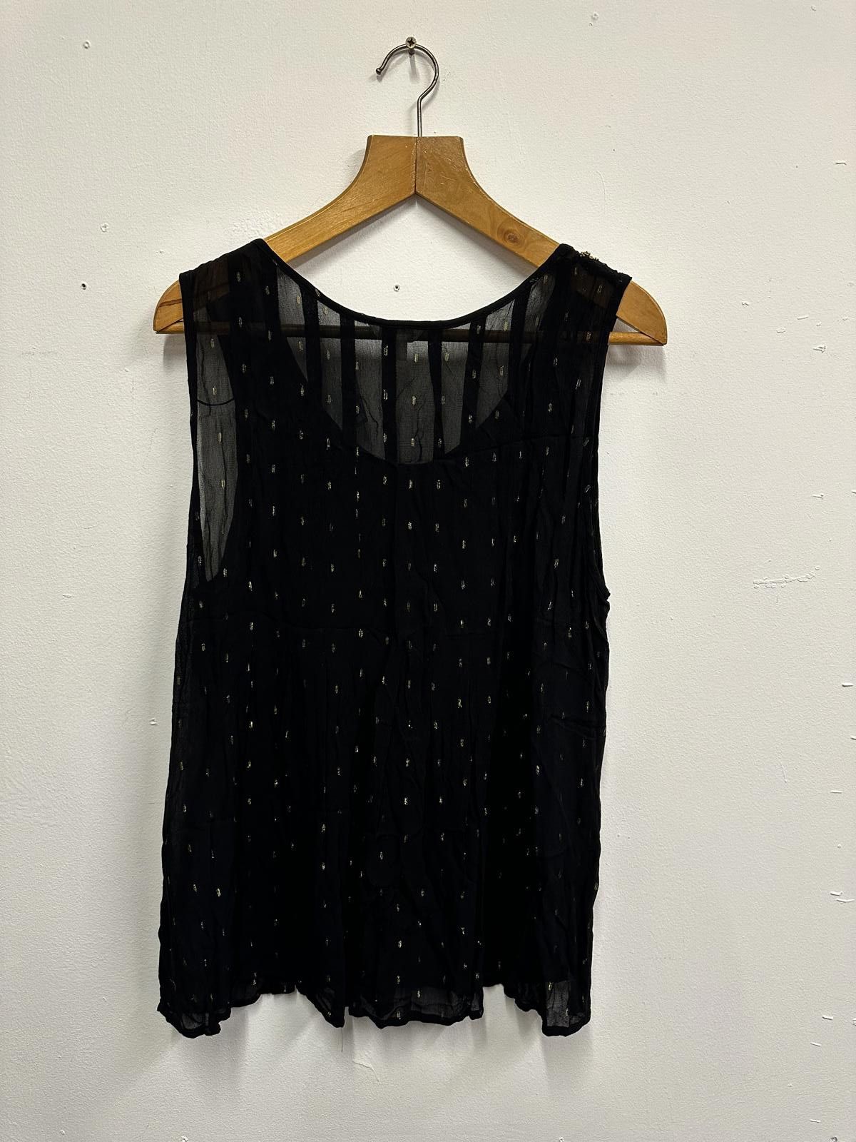 Other Monsoon Black Embellished Sleeveless Tank Top Size XL / US 12-14 / IT 48-50 - 2 Thumbnail