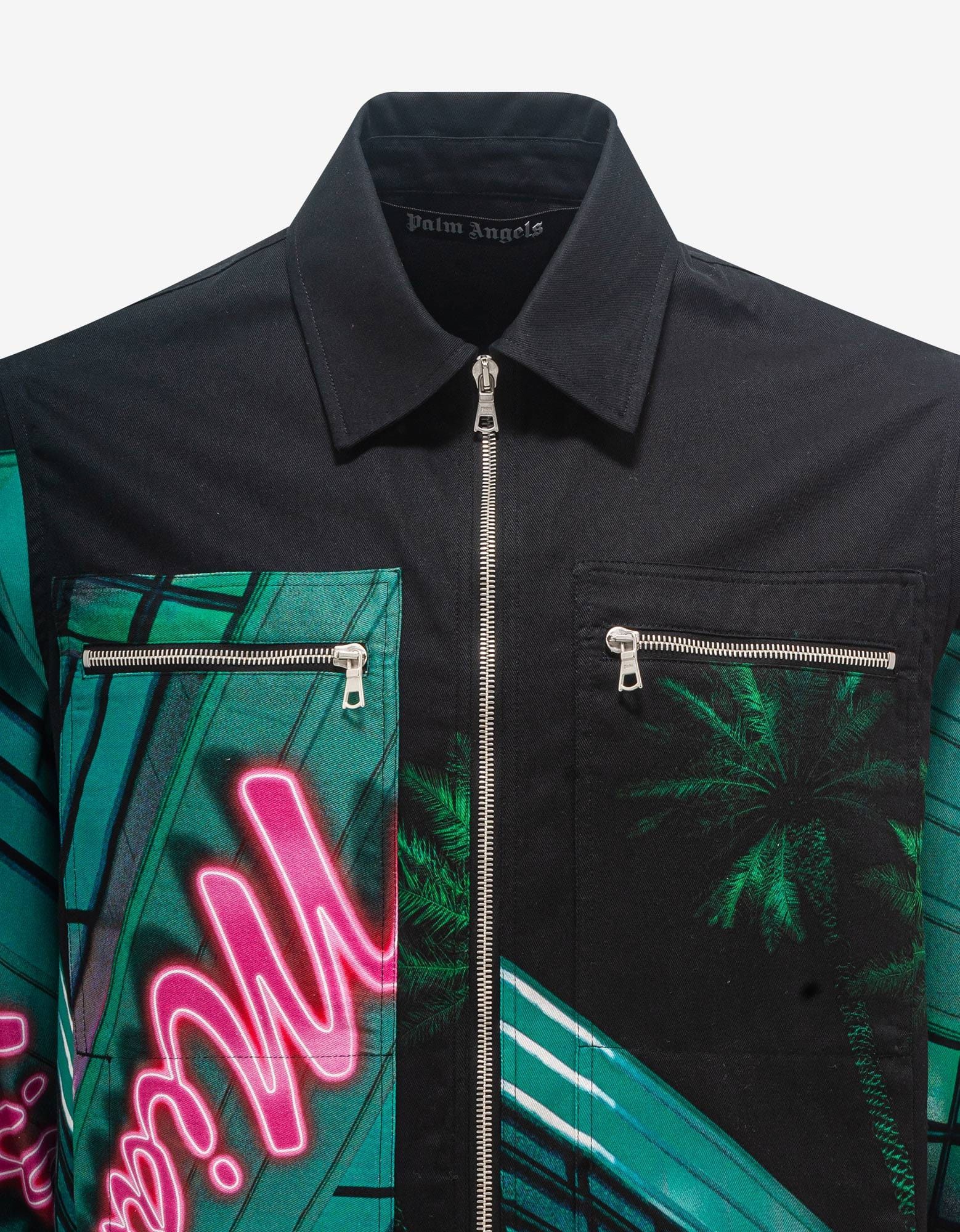 Palm Angels Black Miami Print Workwear Shirt SIZE 46 Size US S / EU 44-46 / 1 - 3 Thumbnail