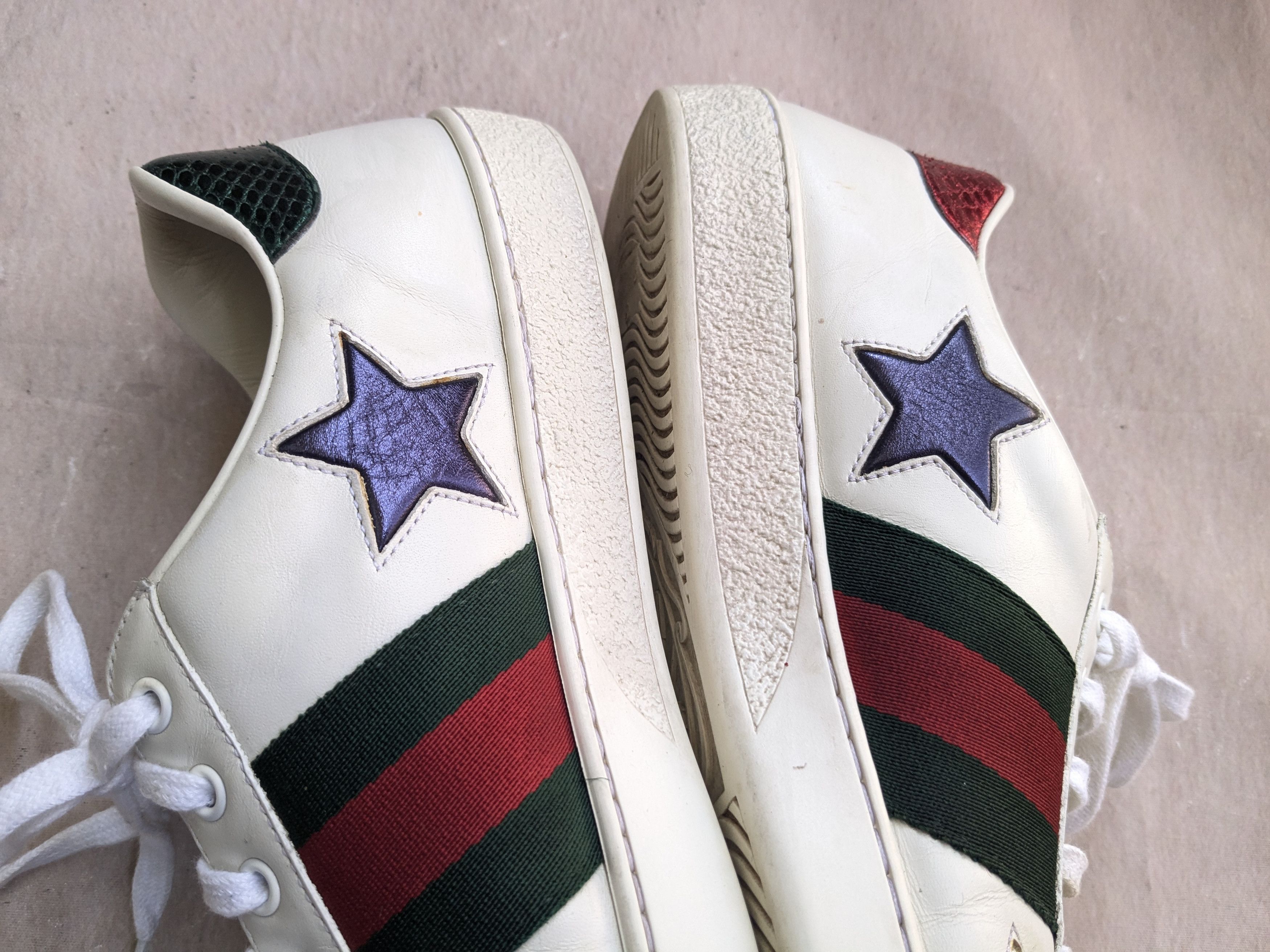 Gucci Gucci Ace Sneakers White 9.5 Stars Low Tops 452502 Size US 9.5 / EU 42-43 - 14 Thumbnail