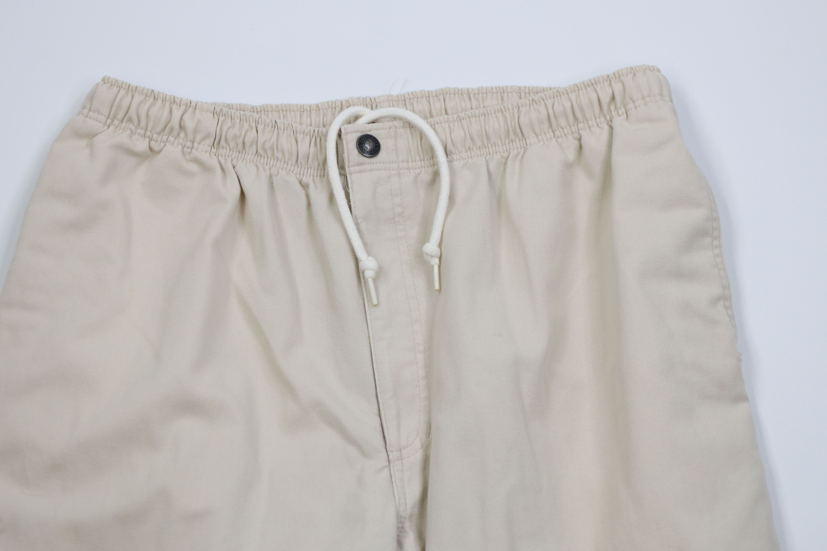 Lands' End Vintage 90s Lands End Wide Leg Twill Pants Beige Cotton USA Size US 38 / EU 54 - 2 Thumbnail