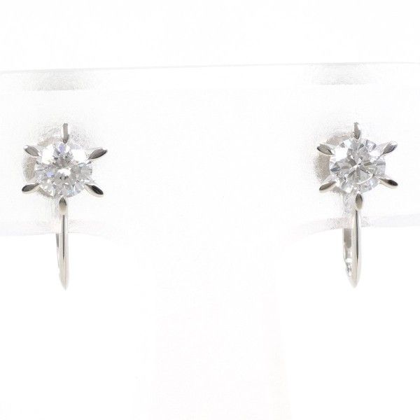 Luxuness Pt850 Platinum Earrings Diamond Jewelry Metal Earrings in Silver, Women's