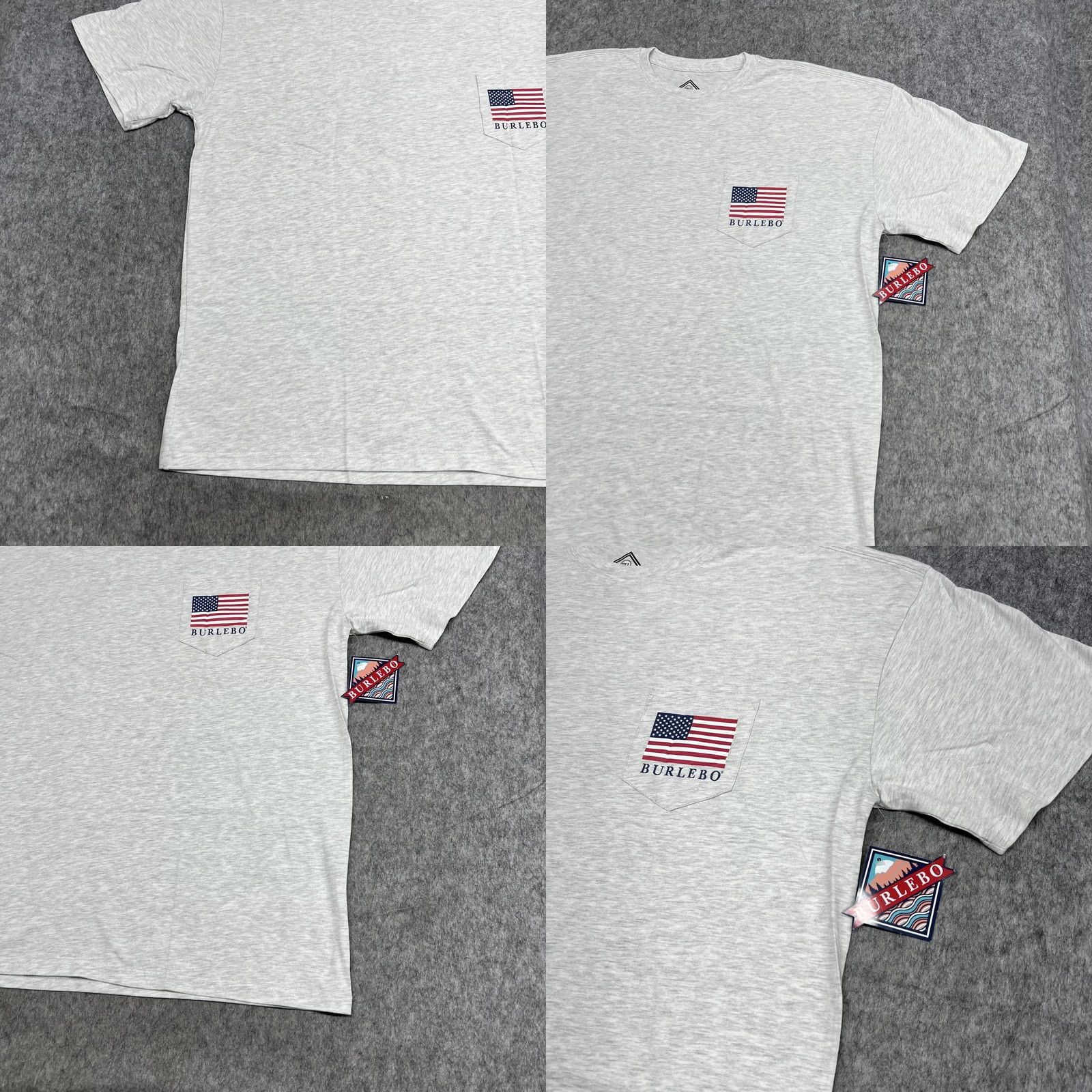 Vintage Burlebo Shirt Mens 2XL Gray Party Like W Reagan JFK Flag Pocket Tee USA Casual Size US XXL / EU 58 / 5 - 8 Thumbnail