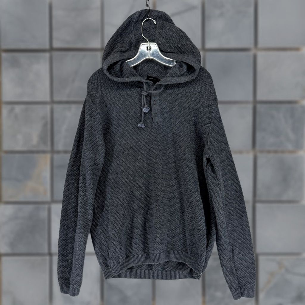 Prana Prana Mens Gray Organic Cotton Textured Hooded Henley Sweater L Size US L / EU 52-54 / 3 - 1 Thumbnail