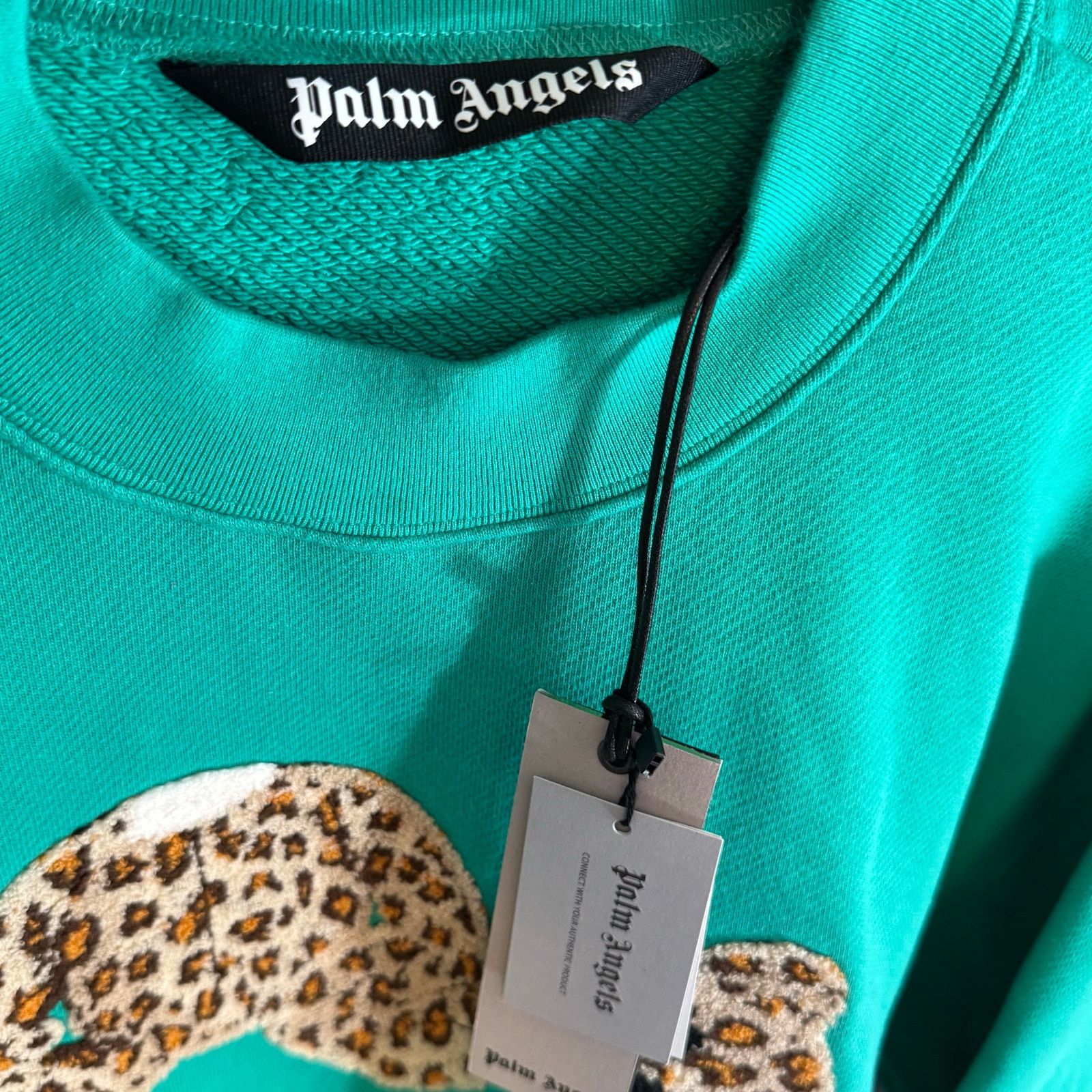 Palm Angels •NEW• Palm Angels Leopard Kill The Bear Green Crew • Medium Size M / US 6-8 / IT 42-44 - 15 Thumbnail
