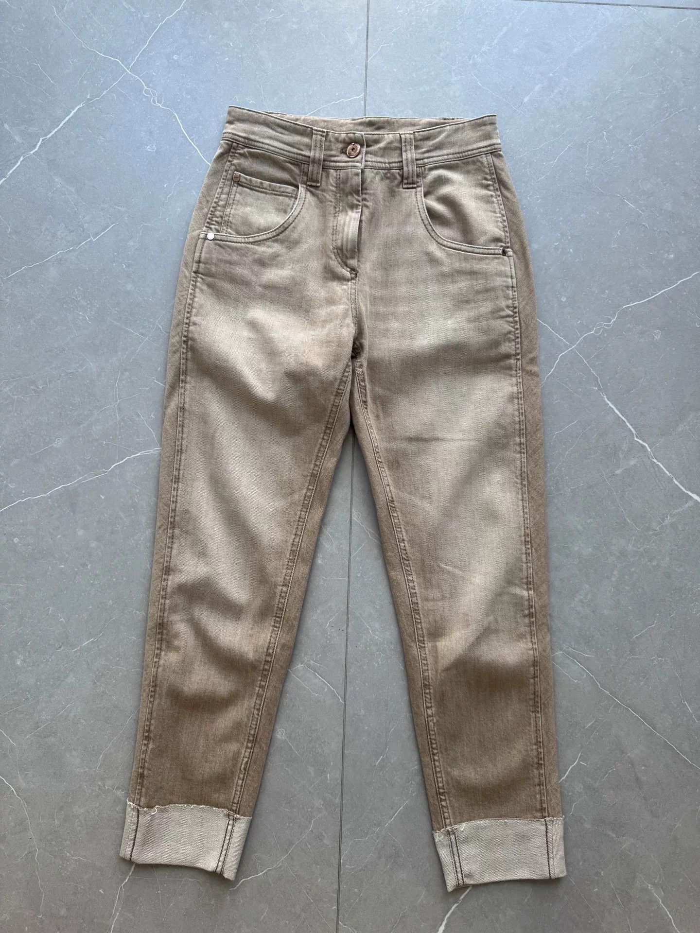 Brunello Cucinelli Brunello Cucinelli Beige Straight Jeans Size 36" / US 14 / IT 50 - 1 Thumbnail