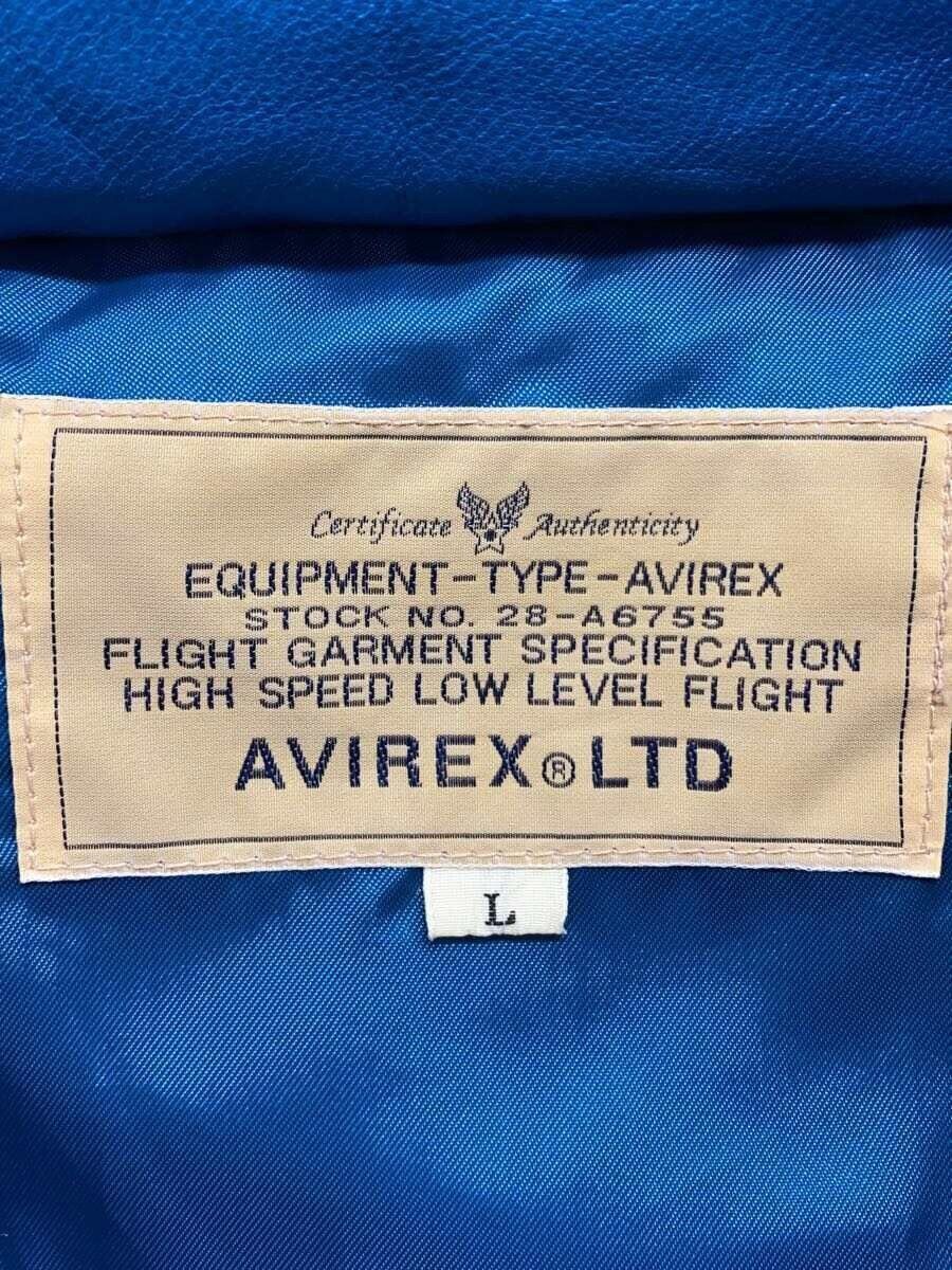 Avirex Avirex Plain Goat Leather Down Jacket Blue Size US L / EU 52-54 / 3 - 3 Thumbnail
