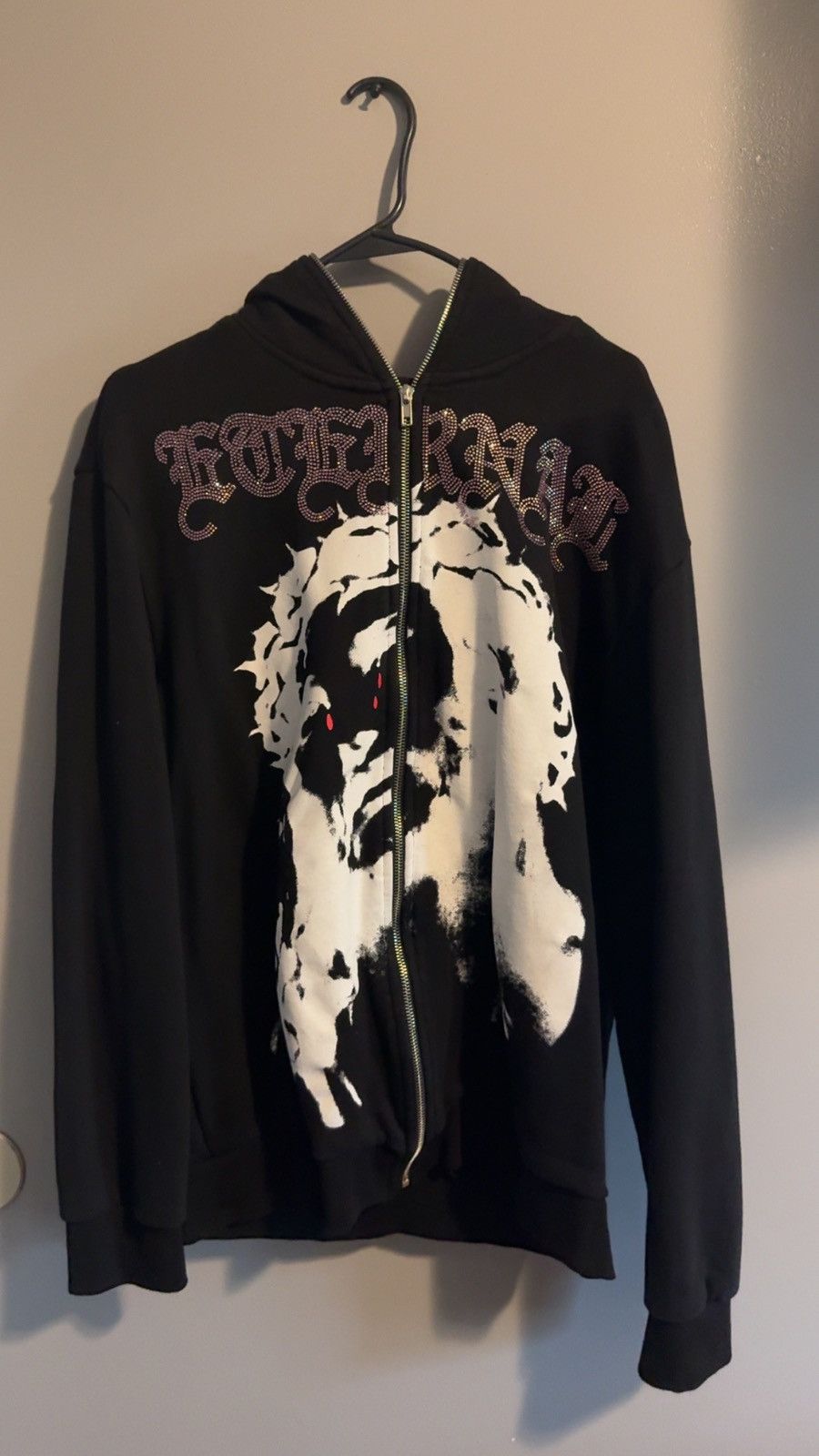Eternal × Vintage Eternal Artwear Rhinestones Jesus Christ Zip Up Hoodie Size US XL / EU 56 / 4 - 1 Thumbnail