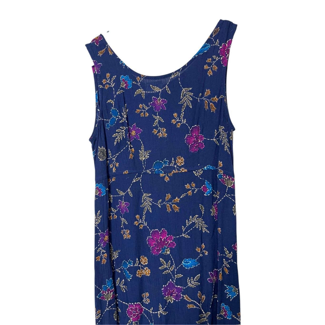 Other Vintage R&K 90s Blue Floral Print Maxi Dress Size 4P Size S / US 4 / IT 40 - 2 Thumbnail