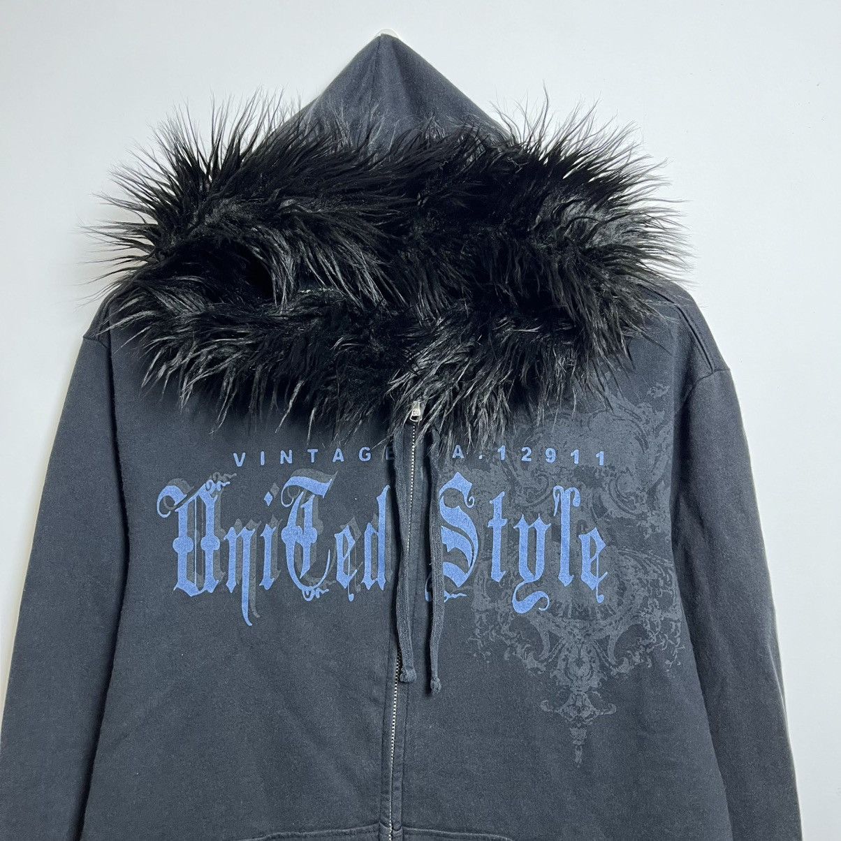 Le Grande Bleu (L.G.B.) Design United Punk Grunge Faux Fur Hoodie If6w9 LGB Style Size US M / EU 48-50 / 2 - 2 Thumbnail