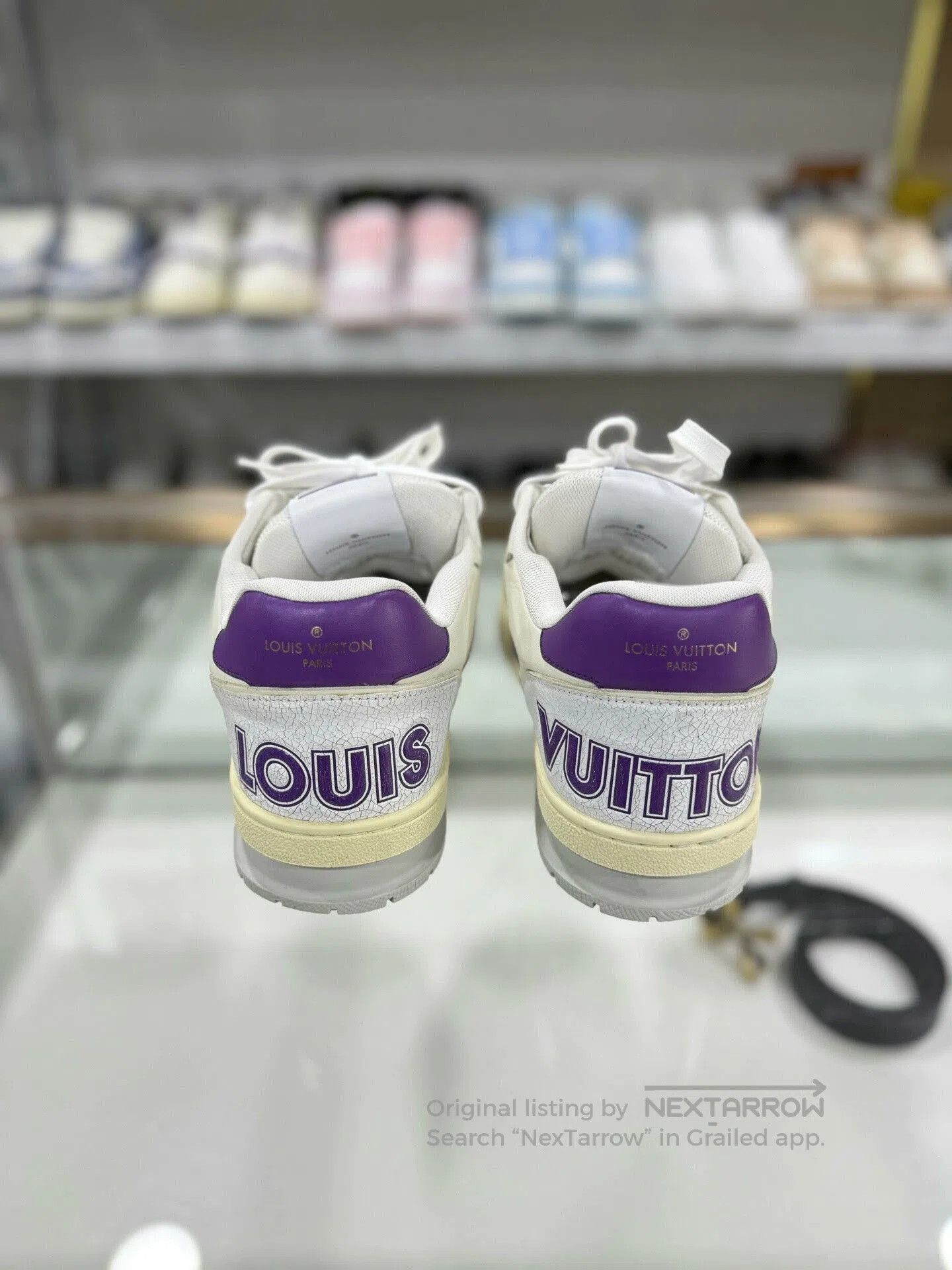 Louis Vuitton Louis Vuitton Trainer White Purple Velcro. Size US 8 / EU 41 - 3 Thumbnail