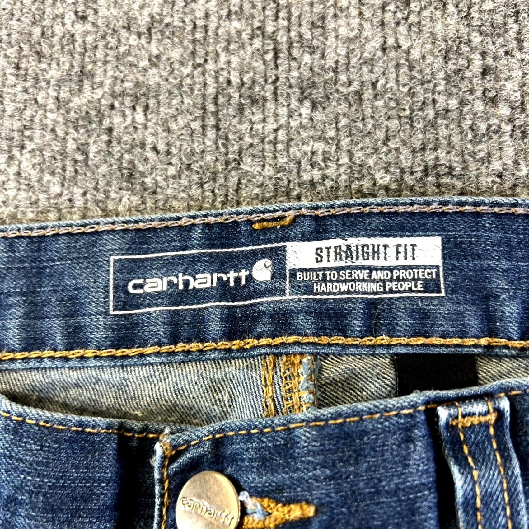 Carhartt Carhartt Mens Jeans Blue Denim 32x32 Rugged Flex Straight Fit 5-Pocket Workwear Jeans Size US 32 / EU 48 - 3 Thumbnail
