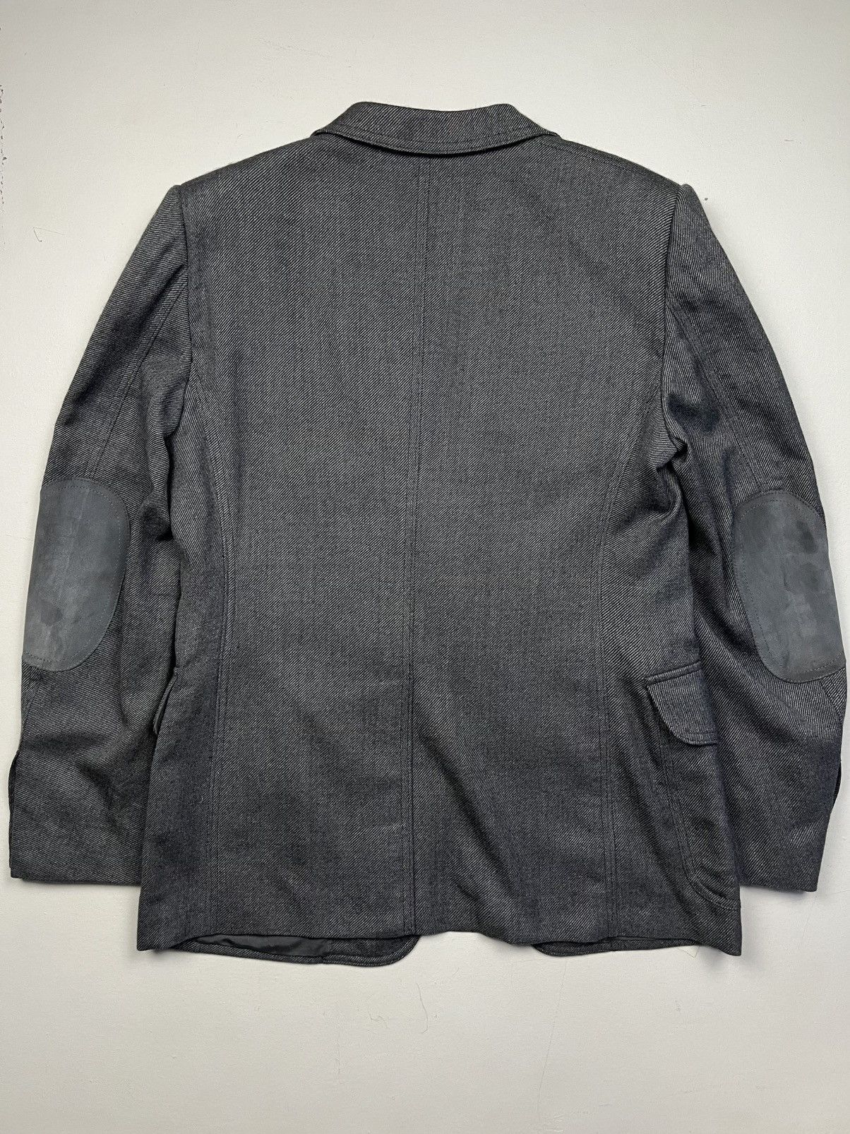 Tom Ford Tom Ford Gray Tailored Jacket with Leather Suede Detailing Size 52R - 25 Thumbnail