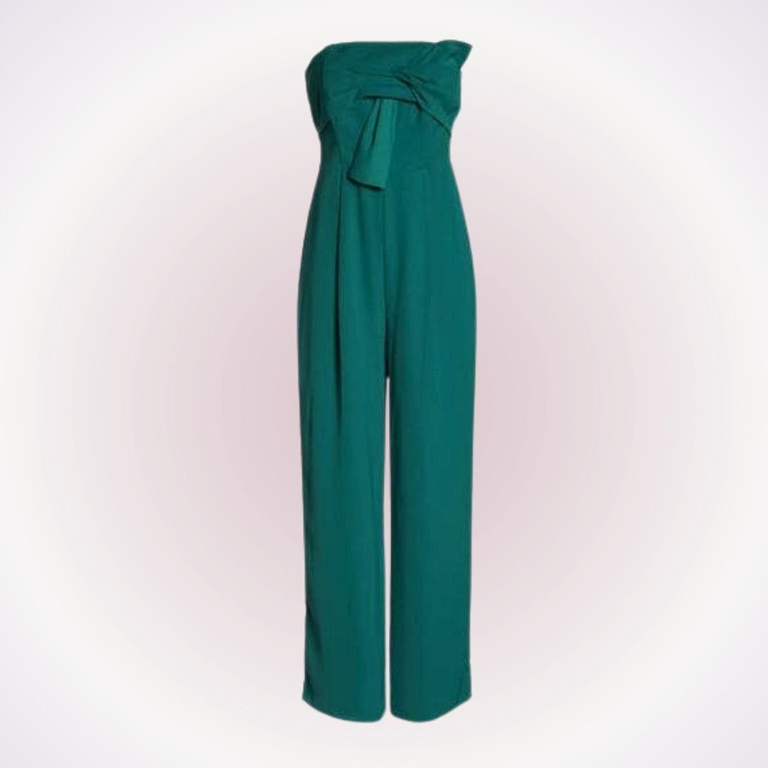 Other 19 Cooper Strapless Crepe Emerald Green Jumpsuit | Sz S Size 27" / US 4 / IT 40 - 1 Thumbnail