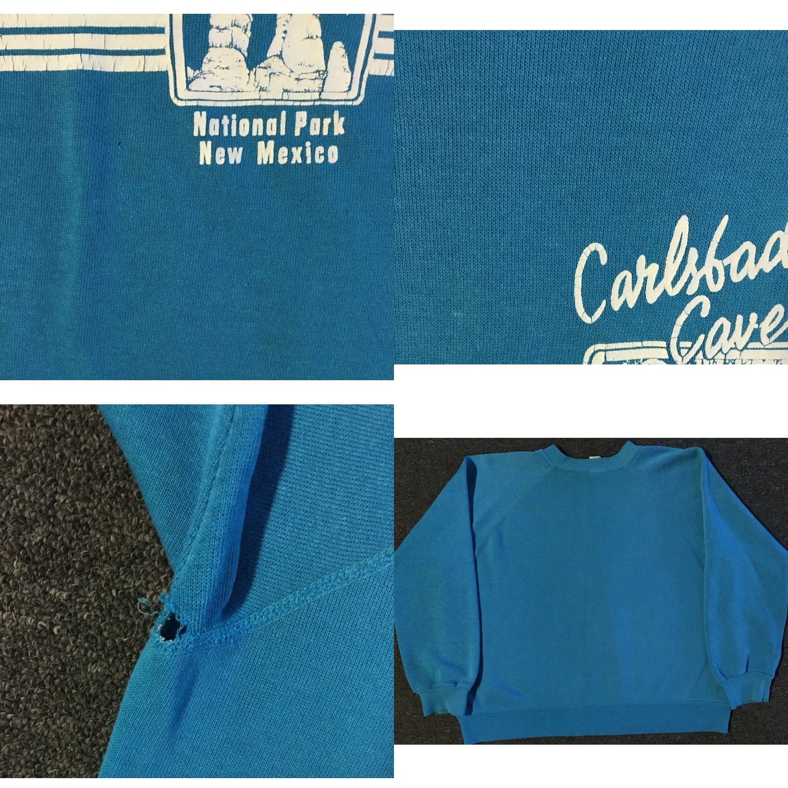 Vintage VINTAGE National Park Hoodie Men S Blue Sweatshirt Boxy 80s Carlsbad Caverns Distressed Grunge USA 90s Vintage Theme Skein Size US S / EU 44-46 / 1 - 8 Thumbnail
