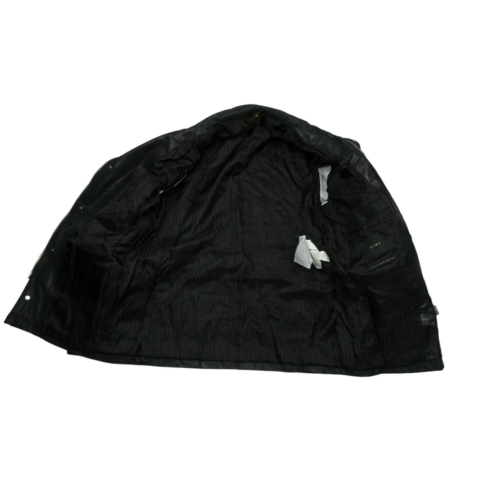 Zara NEW women's Zara 100% leather moto jacket, black, XL Size XL / US 12-14 / IT 48-50 - 4 Thumbnail
