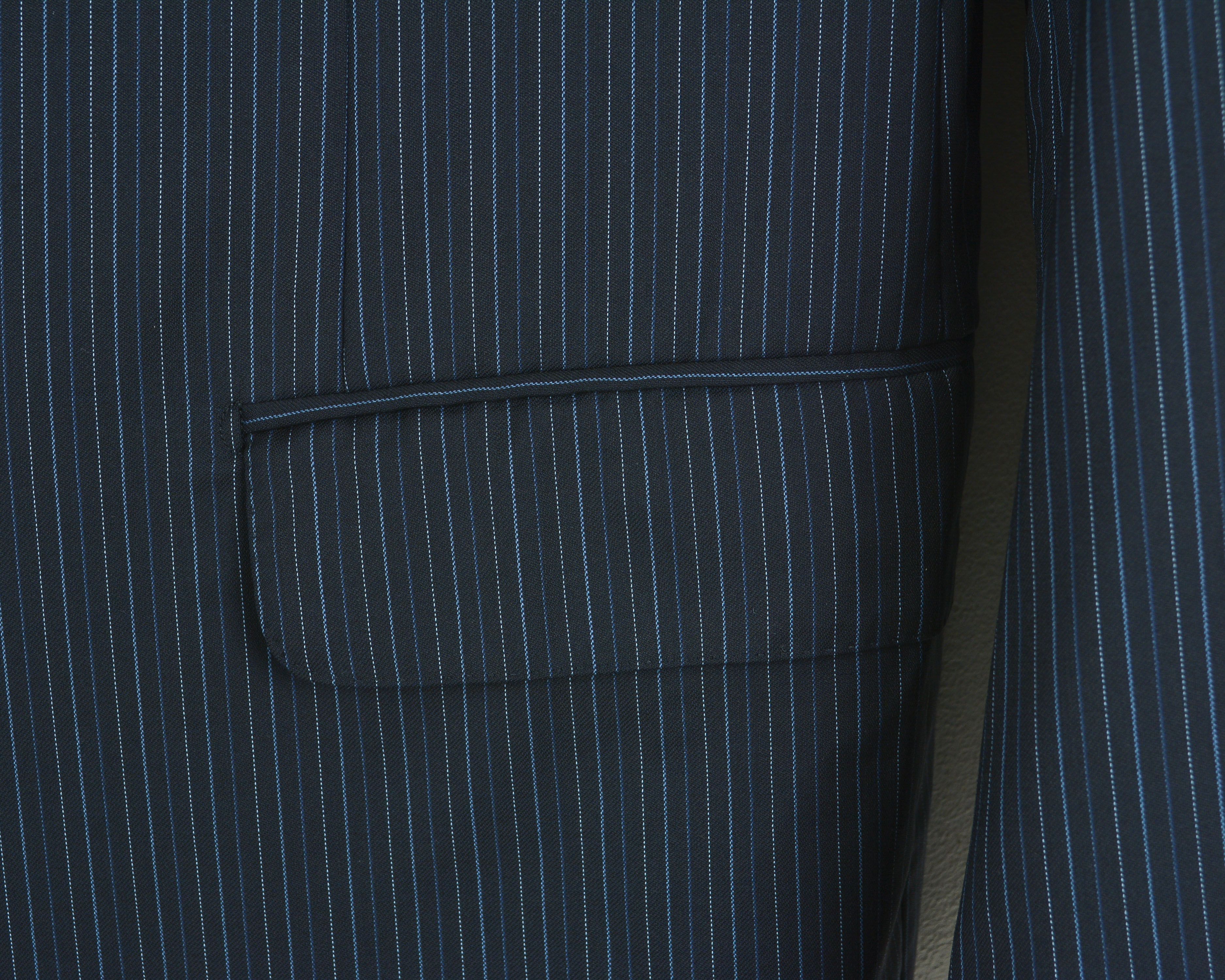 Corneliani Pinstriped Jacket Blazer US 40L UK Made in Italy Wool M Coat Size 40L - 4 Thumbnail