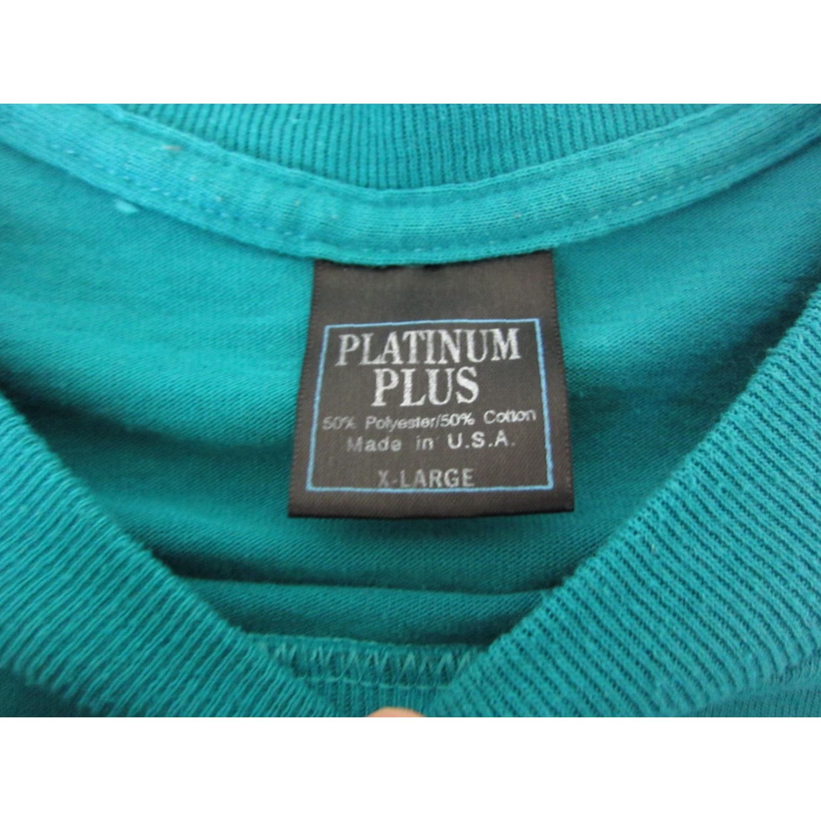 Vintage VINTAGE Platinum Race Shirt T-Shirt XL Adult Men Green Blue Long Sleeve Crew Neck Jersey Cotton 90s 80s 70s USA Cat Classic School Size XL / US 12-14 / IT 48-50 - 6 Thumbnail