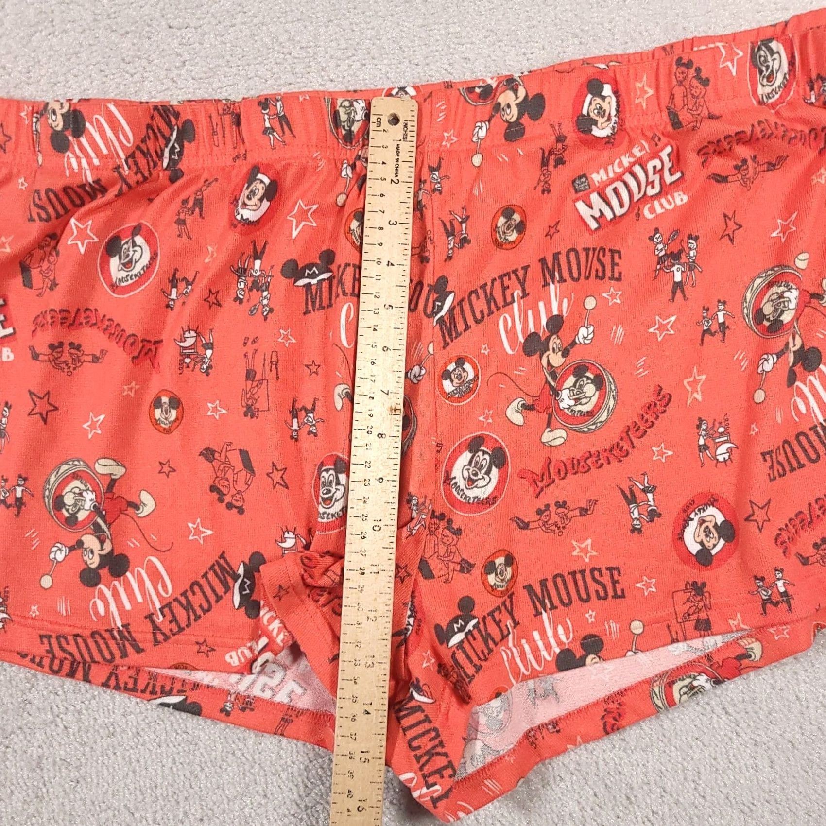 Disney Disney 100 Sleep Shorts Womens 3XL Red Mickey Soft Pull On Pajama Disney Tummy Mickey & Friends Goofy Minnie Pattern Retro Disney Theme Size 40" / US 18 - 7 Thumbnail