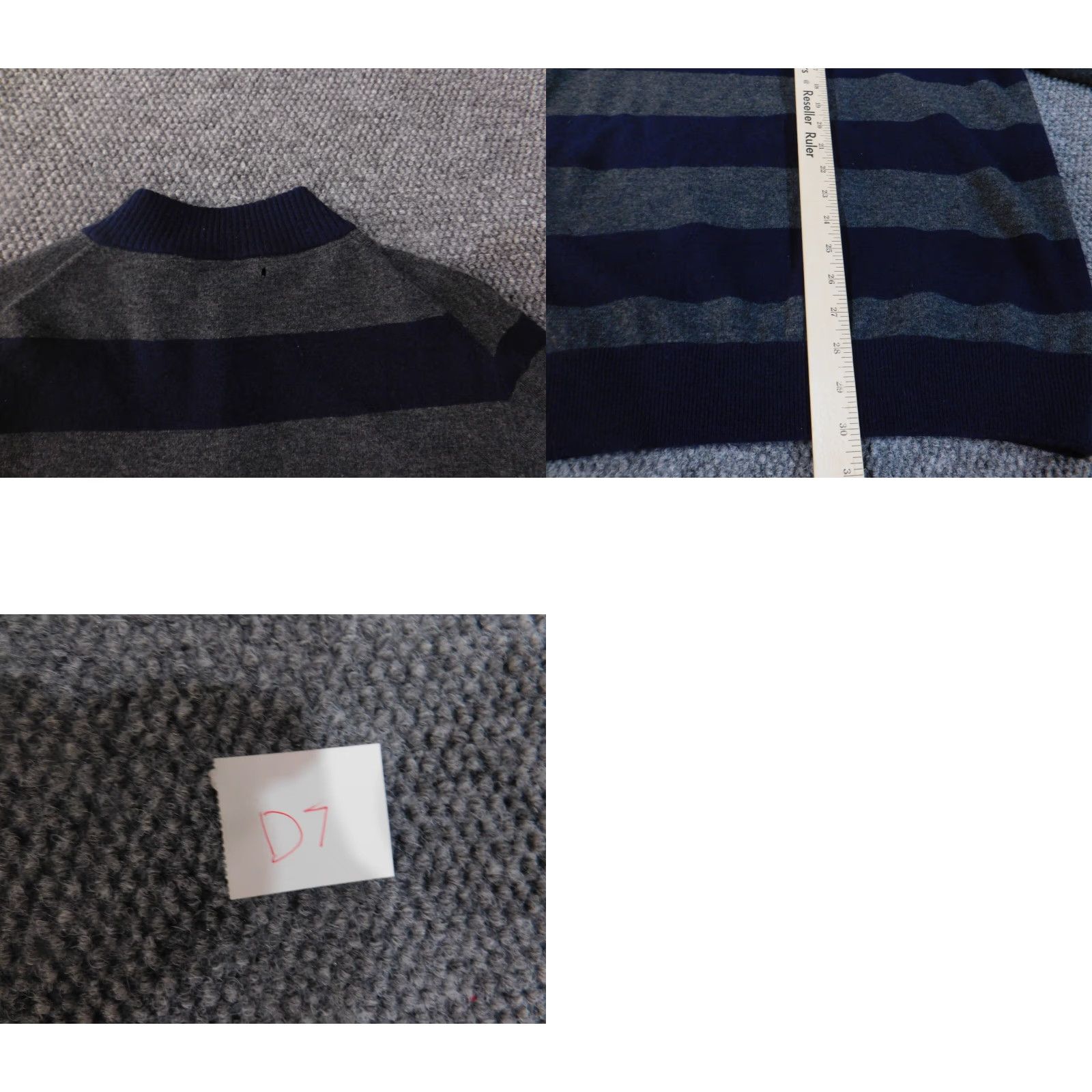 Vintage donald ross sweater mens large gray wool pullover 1/4 zip striped golf cardigan (no) Size US L / EU 52-54 / 3 - 9 Thumbnail