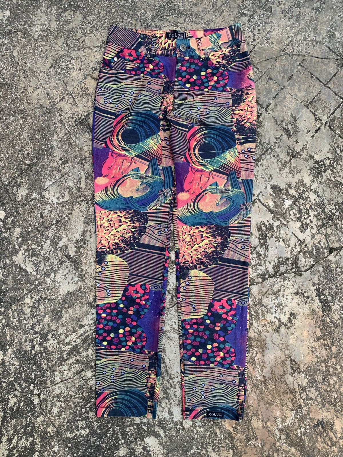 2000s opt Jeans Multicolor Art Straight Pants Bottoms