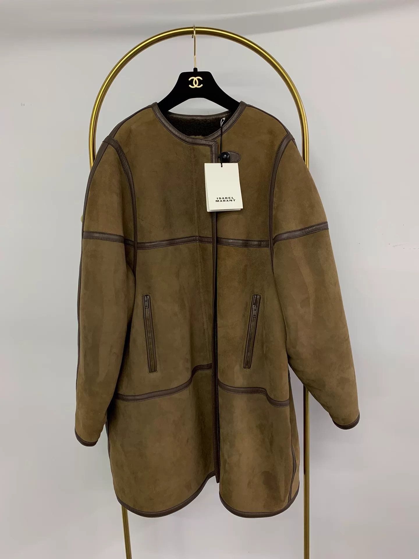 Isabel Marant Isabel Marant khaki shearling coat 34 Size XXS / US 00 / IT 34 - 1 Thumbnail