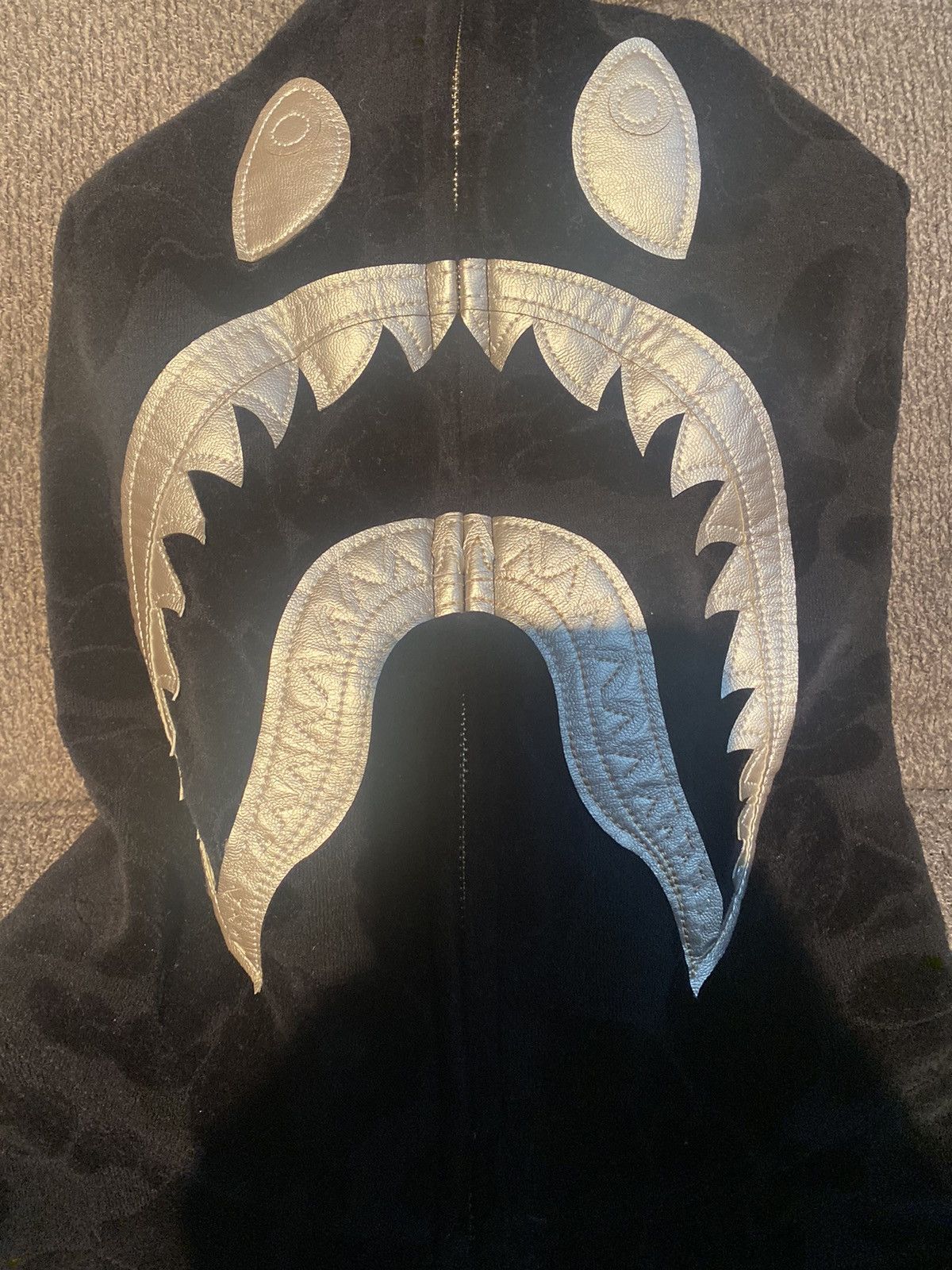 Bape Solid Camo Velour Shark Full Zip Hoodie Size US L / EU 52-54 / 3 - 3 Thumbnail