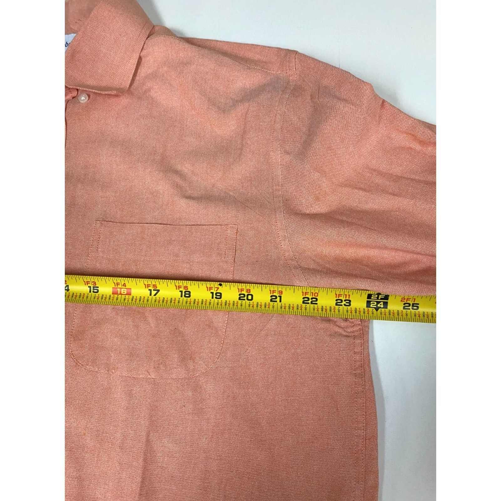 Vintage Saddlebred Mens Shirt 16.5 Orange Easy Care Button-Down Oxford Long Sleeve Collared Size US XL / EU 56 / 4 - 6 Thumbnail