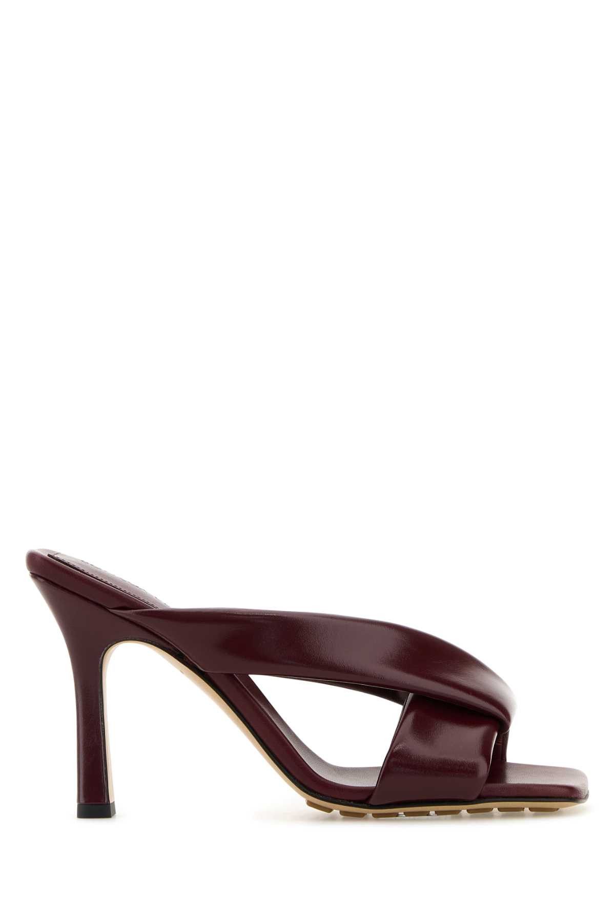 Bottega Veneta Burgundy Leather Riva Mule Shoess Shoes, Women's (Size 9)