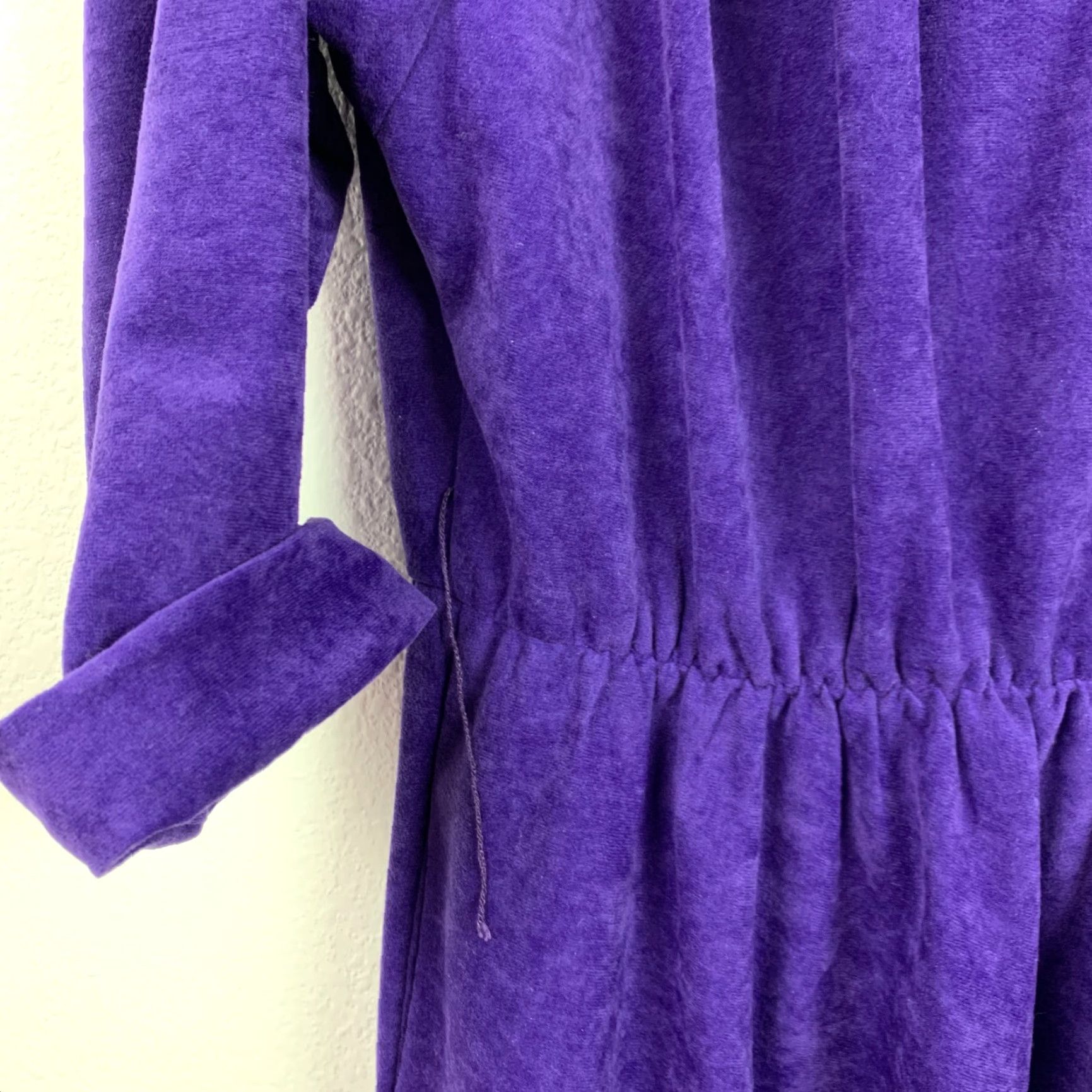 Vintage VINTAGE SL Fashions Faux Suede Deep Purple Button Shirt Dress 20W Plus 1980s 80s Day Dress Womens Size XXS / US 00 / IT 34 - 4 Thumbnail