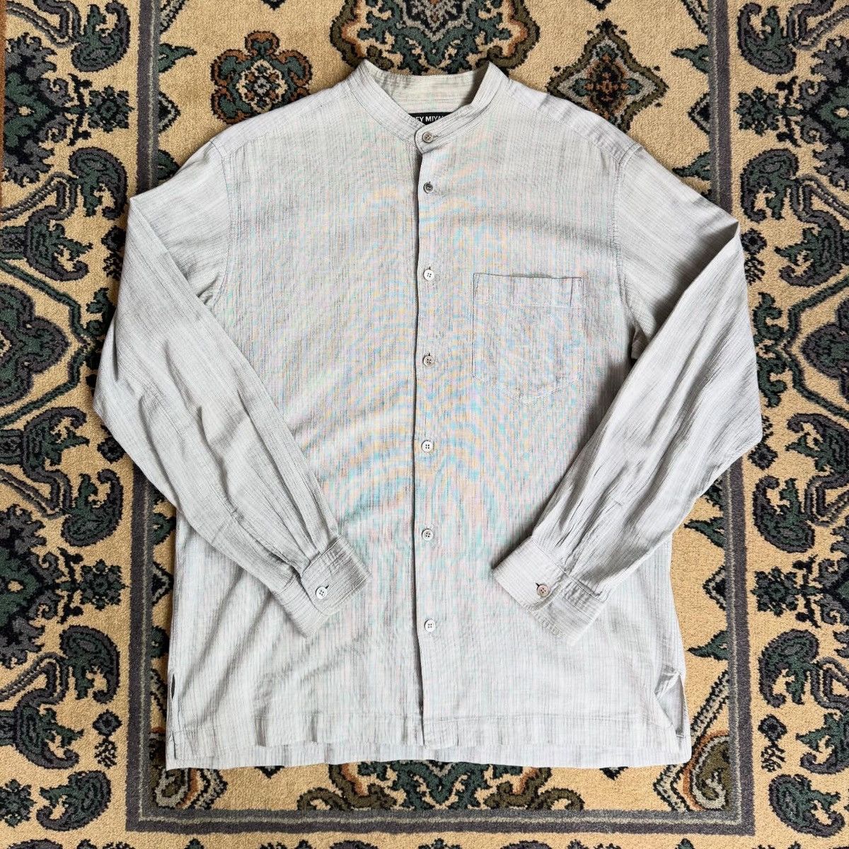 Issey Miyake Issey Miyake Men Archive Mandarine Band Collar Shirt Size US L / EU 52-54 / 3 - 1 Thumbnail