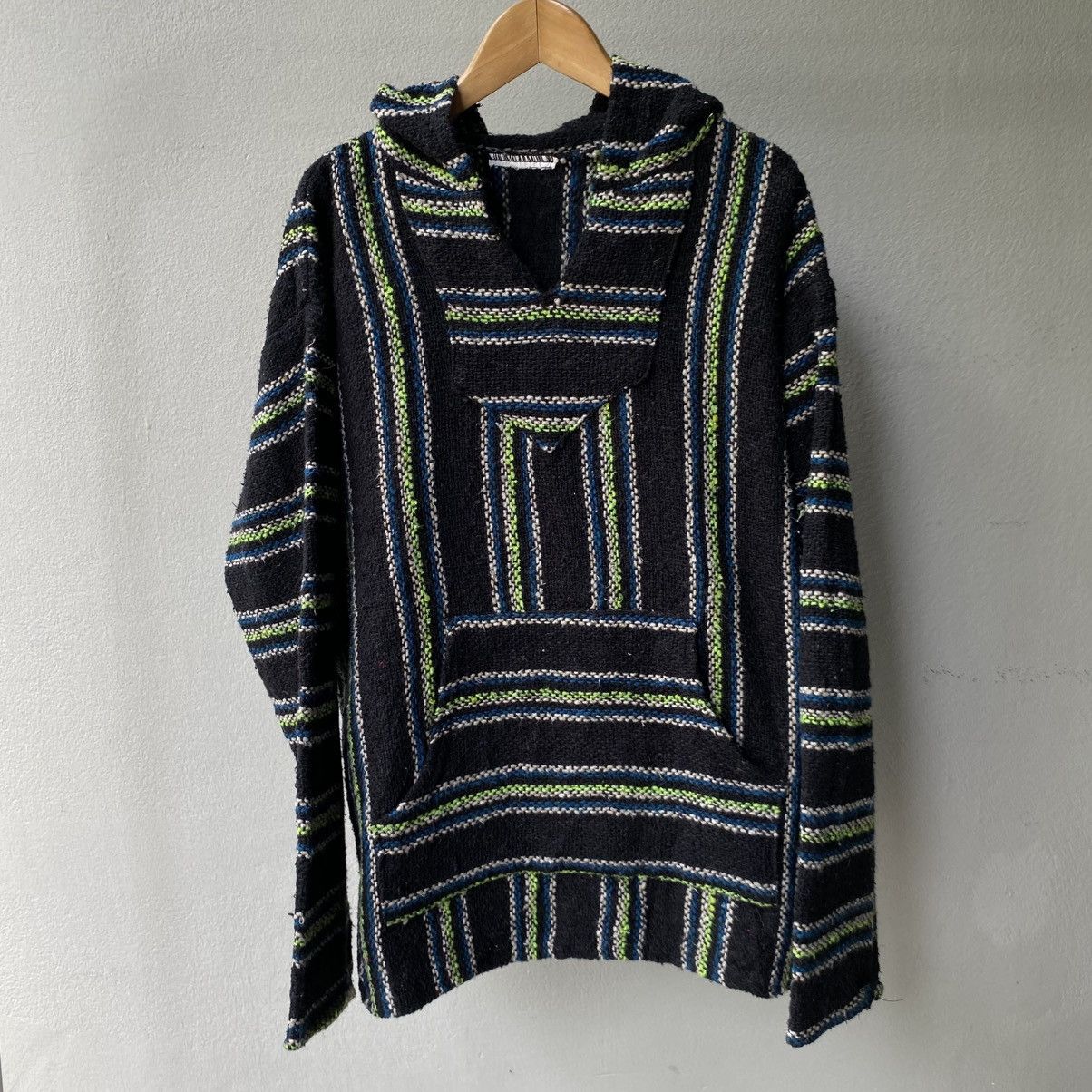 Vintage Black & Green Striped Baja Hoodie Size US M / EU 48-50 / 2 - 1 Thumbnail