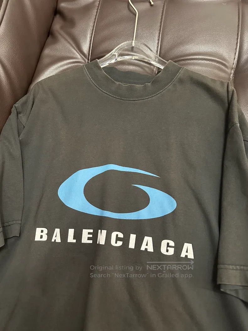 Balenciaga Balenciaga Blue Ring Logo Short Sleeve T-shirt XS Size US XS / EU 42 / 0 - 2 Thumbnail
