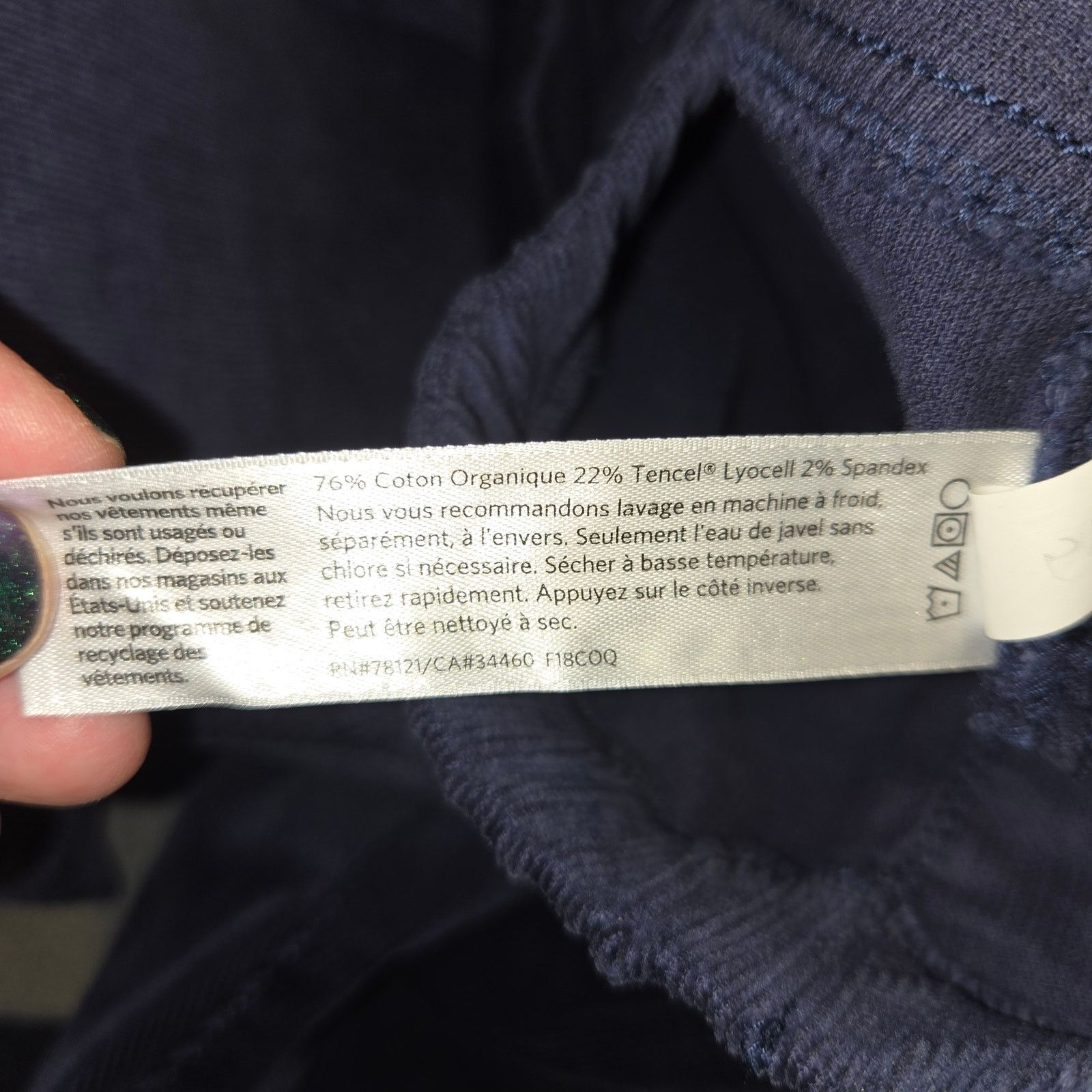 Eileen Fisher Eileen Fisher navy Corduroy pull on pants sz M Size 28" / US 6 / IT 42 - 4 Thumbnail