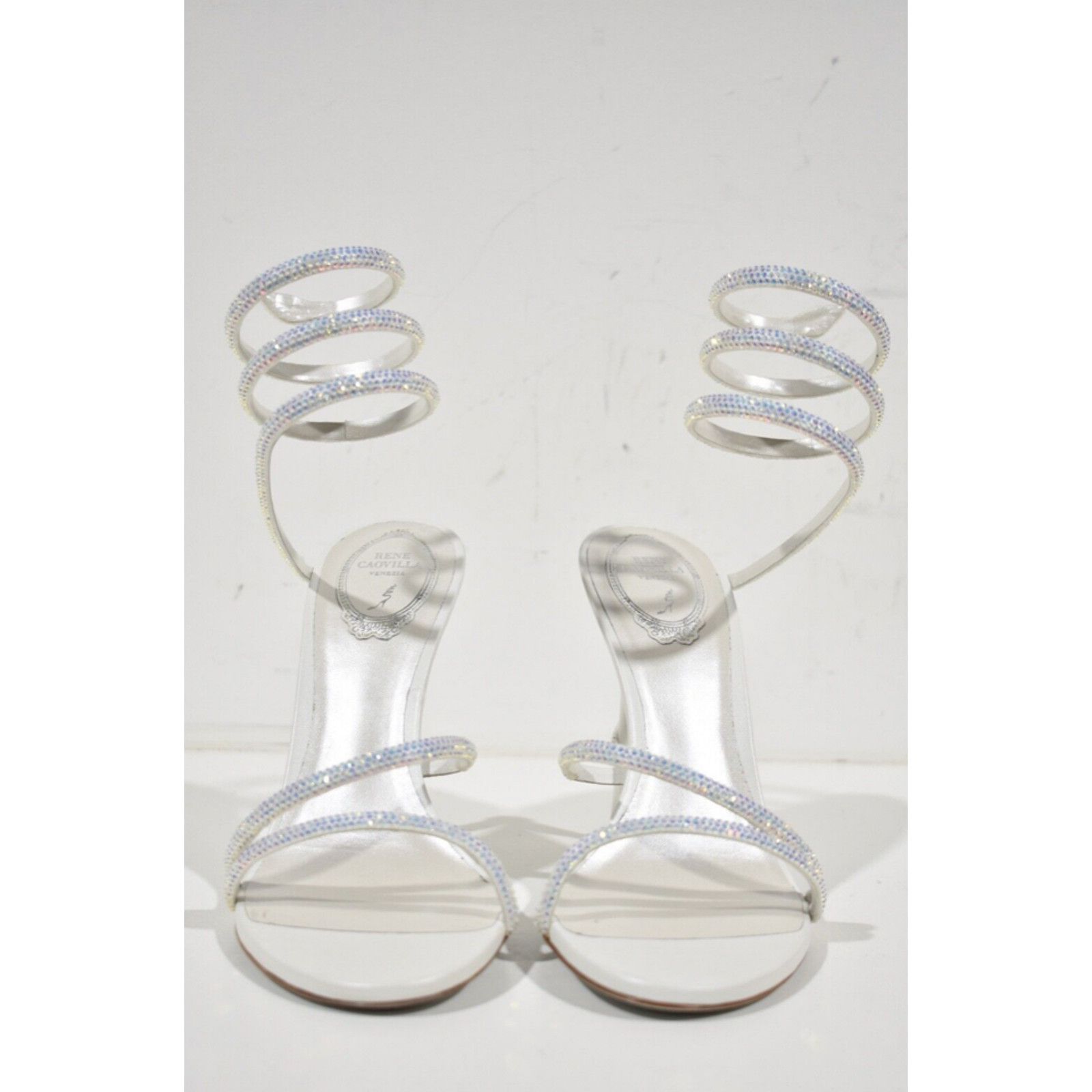 Rene Caovilla Margot Crystal Ankle Wrap Strap Sandal Heel Pump 39 Size US 9 / IT 39 - 6 Thumbnail