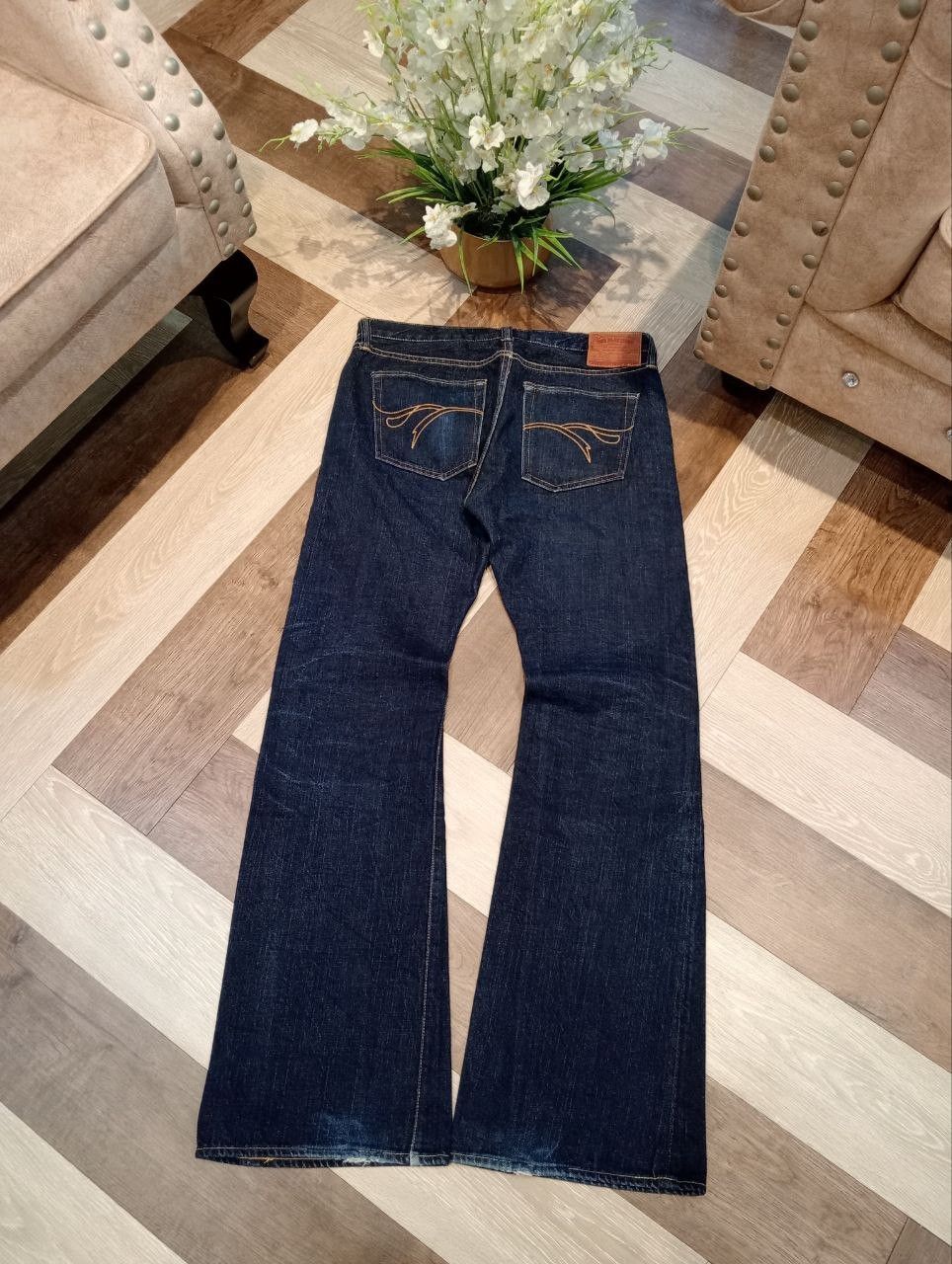 The Flat Head THE FLAT HEAD JAPAN BLUE DENIM FLARED PANTS Size US 36 / EU 52 - 11 Thumbnail
