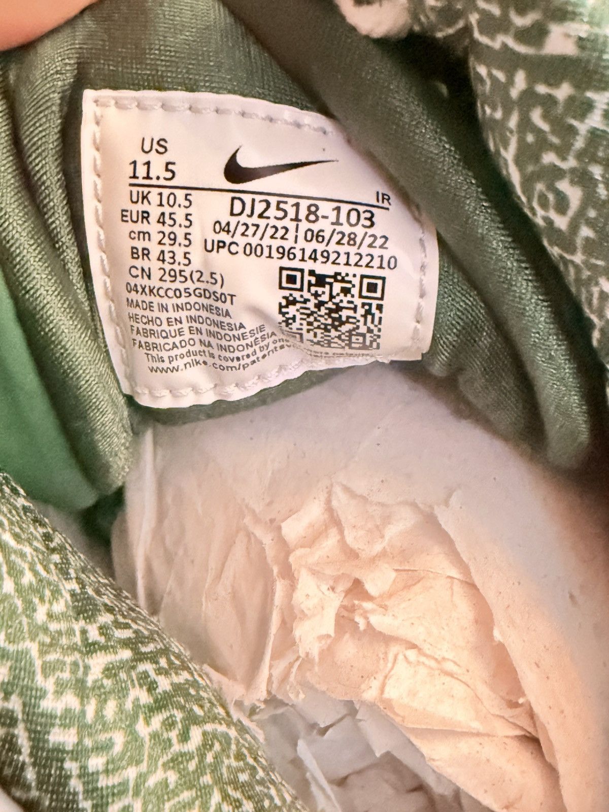 Nike Nike Air Flight Lite Mid Gorge Green White 11.5 DJ2518-103 Size US 11.5 / EU 44-45 - 5 Thumbnail