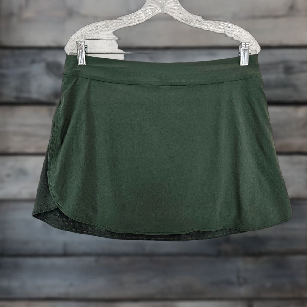 Outdoor Voices VINTAGE Outdoor Voices Womens The Exercise Skort Sz Large Green Pull On Zip Pocket Size ONE SIZE - 1 Thumbnail