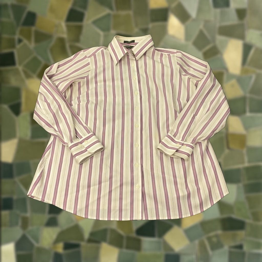 Eddie Bauer Eddie Bauer Plus Size 1X Button-Up Shirt Womens Striped Long Sleeve Collared Multicolor Stretch Size XL / US 12-14 / IT 48-50 - 1 Thumbnail