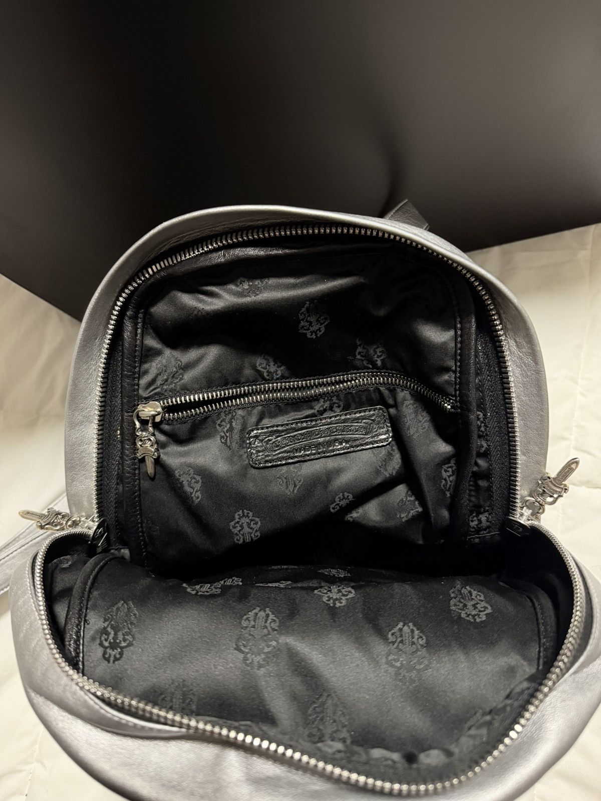Chrome Hearts 1 of 1 Silver Chrome Heart Leather Backpack Size ONE SIZE - 7 Thumbnail