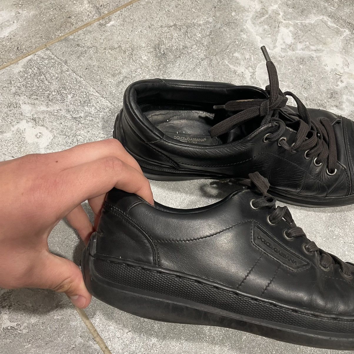 Vintage 7 black Dolce Gabbana leather Boots shoes sneakers old money Size US 7 / EU 40 - 3 Thumbnail