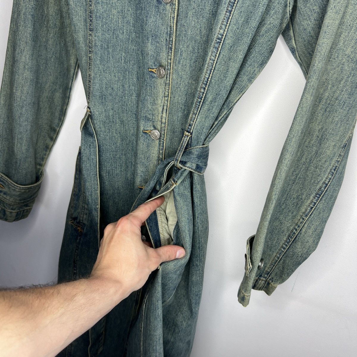 Japanese Brand × Vintage Reconstructed Denim Coat 2000s Grunge Darkfashion y2k opium Size S / US 4 / IT 40 - 11 Thumbnail