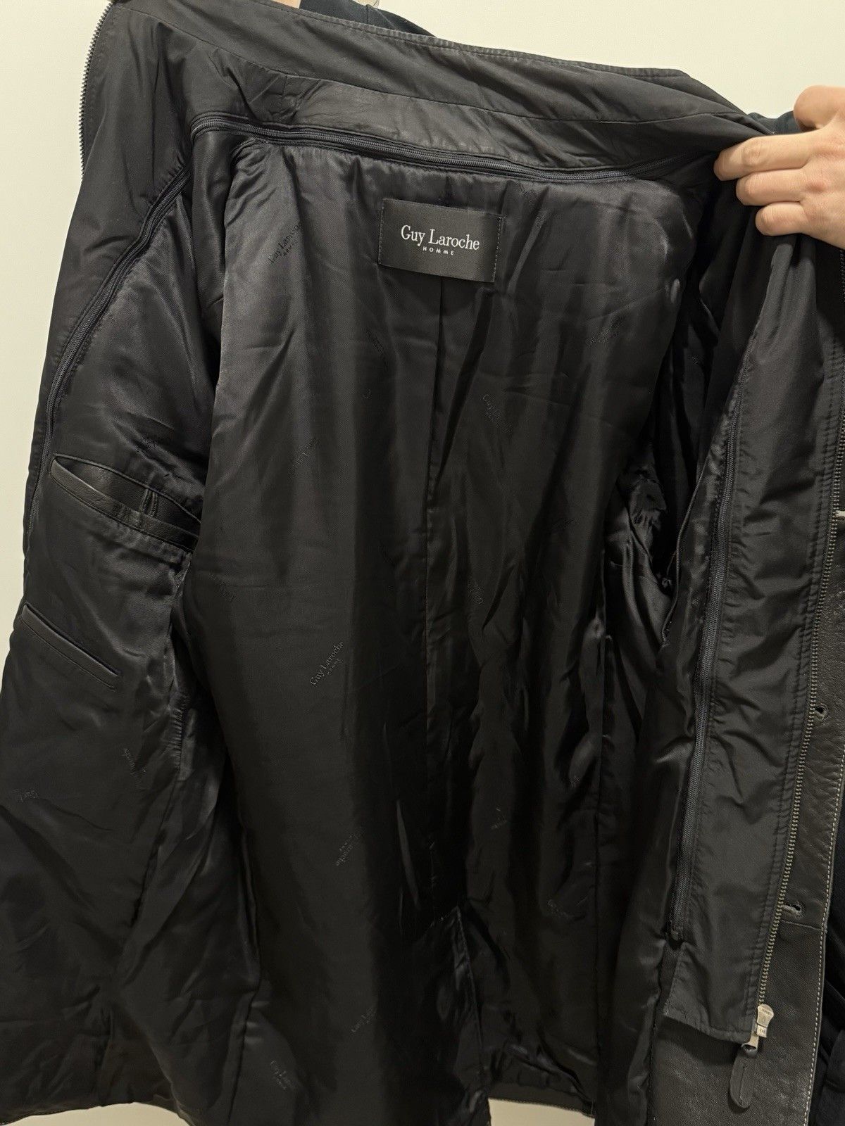 Guy Laroche Vintage Guy Laroche Homme Mens Leather Jacket Hybrid Coat Size US L / EU 52-54 / 3 - 17 Thumbnail
