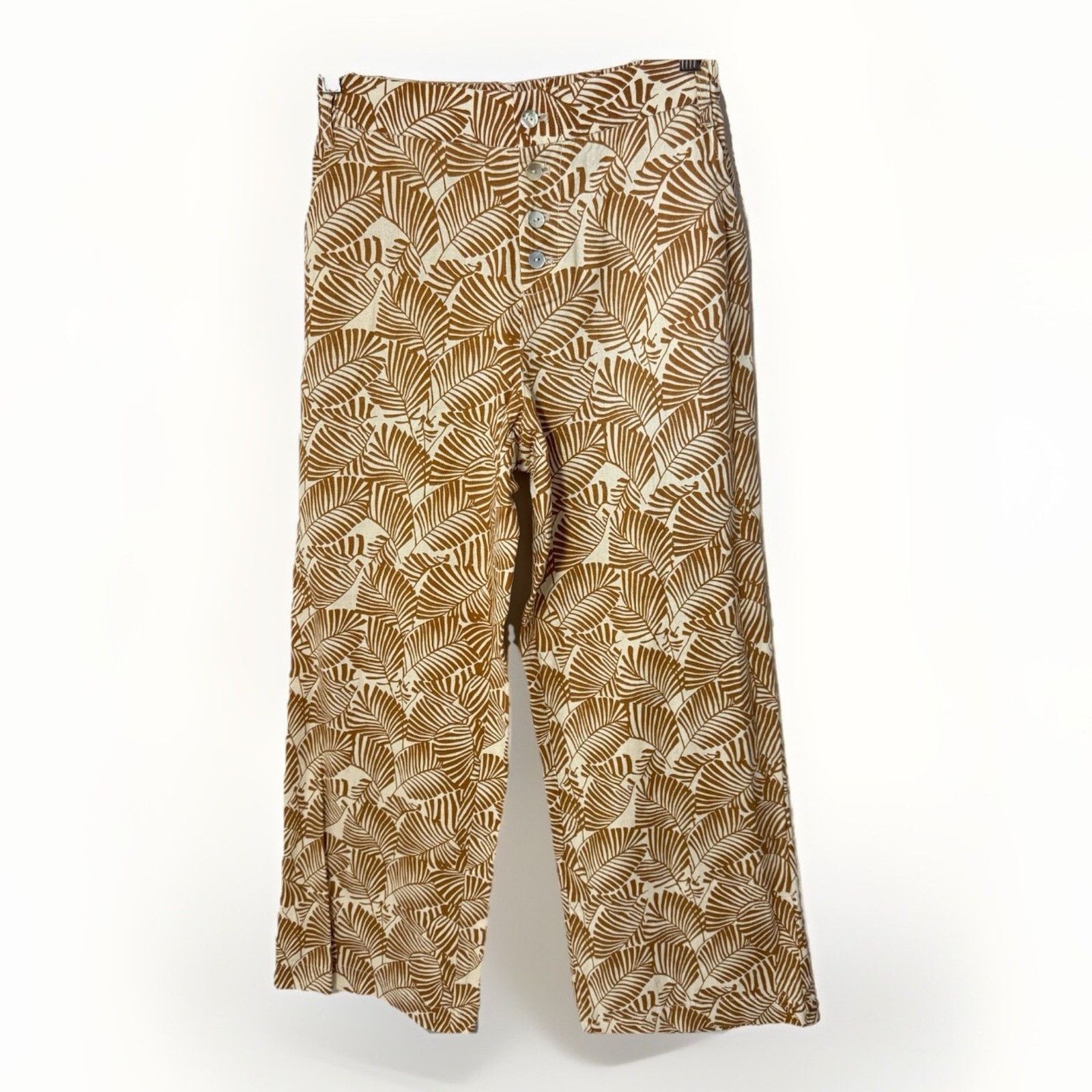 Other Marc New York Wide Leg Linen Pants Tropical Coconutgirl Size 28" / US 6 / IT 42 - 1 Thumbnail