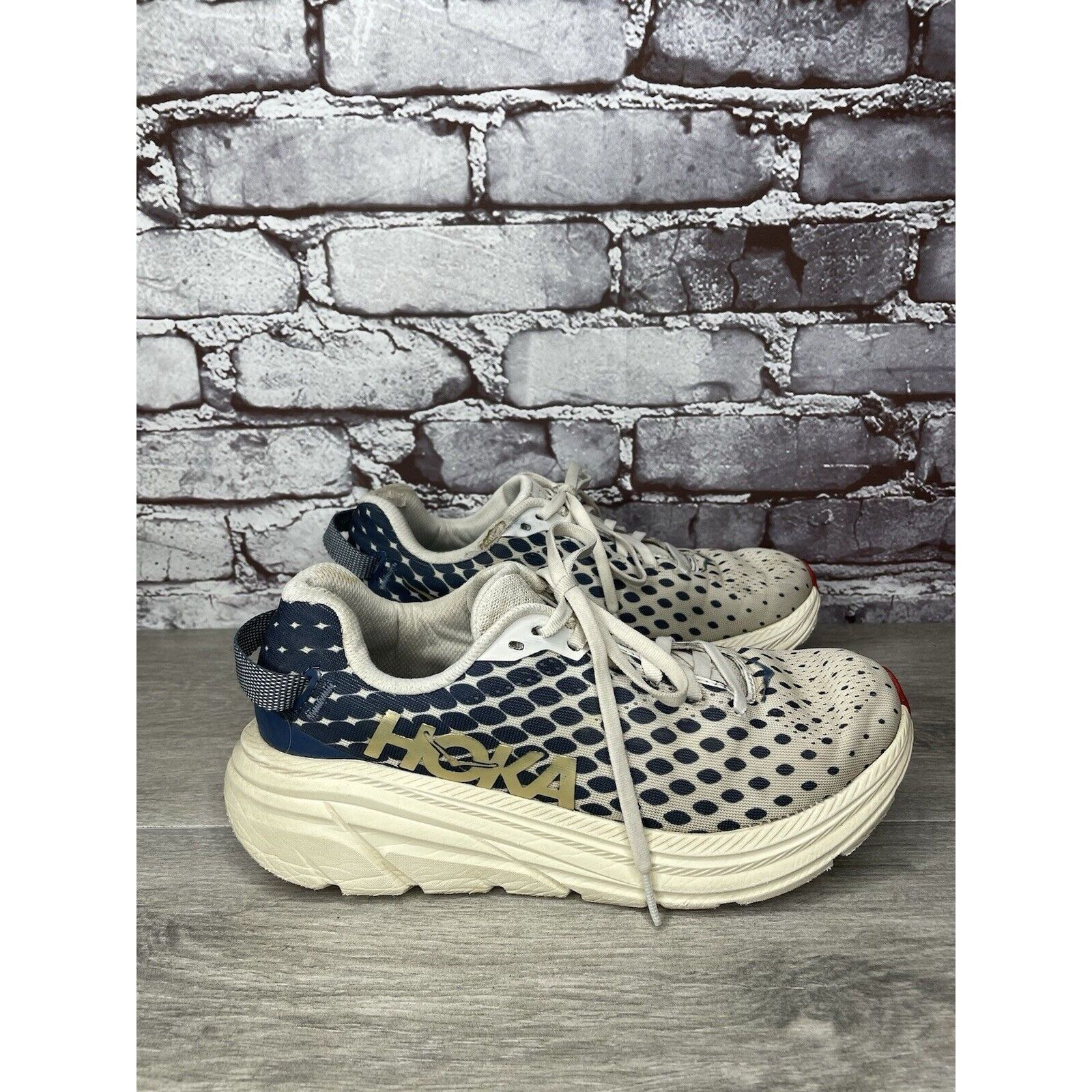 Hoka Hoka One One Rincon Multicolor Blue Synthetic Lace Up Runnin Size US 8 / IT 38 - 13 Thumbnail