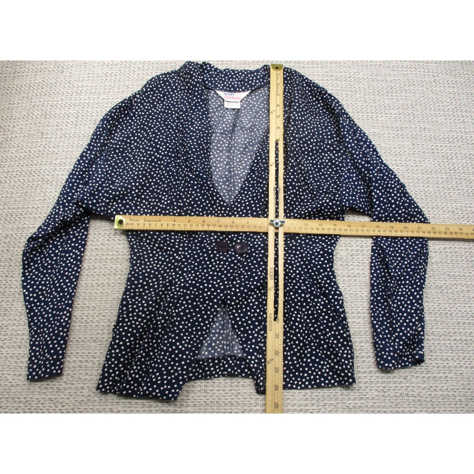Vintage VINTAGE Avon Button Up Blue Blouse Womens 7/8 Shirt 70s 80s Casual Nylon Victorian Polka Dot M/L Size M / US 6-8 / IT 42-44 - 7 Thumbnail